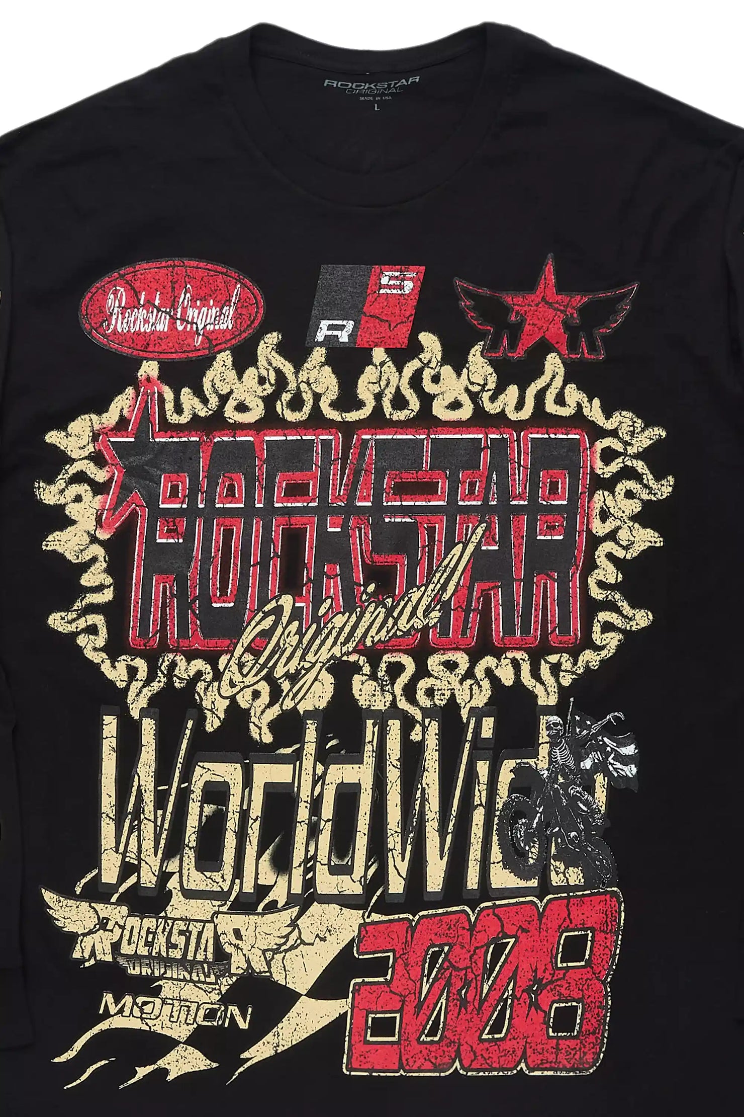 Deangelo Black/Red Long Sleeve Graphic T-Shirt