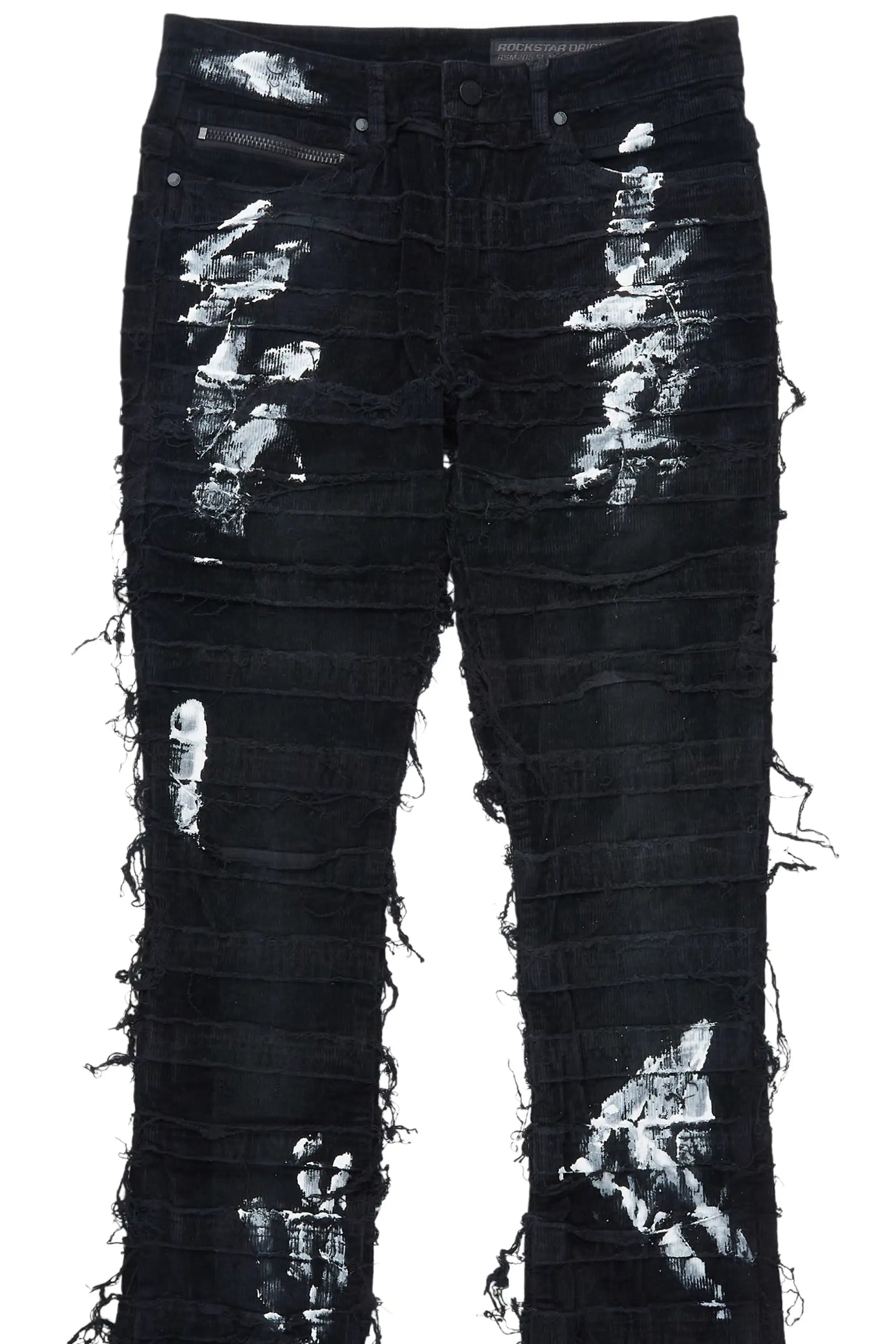 Garson Black Painter Stacked Flare Corduroy Pant