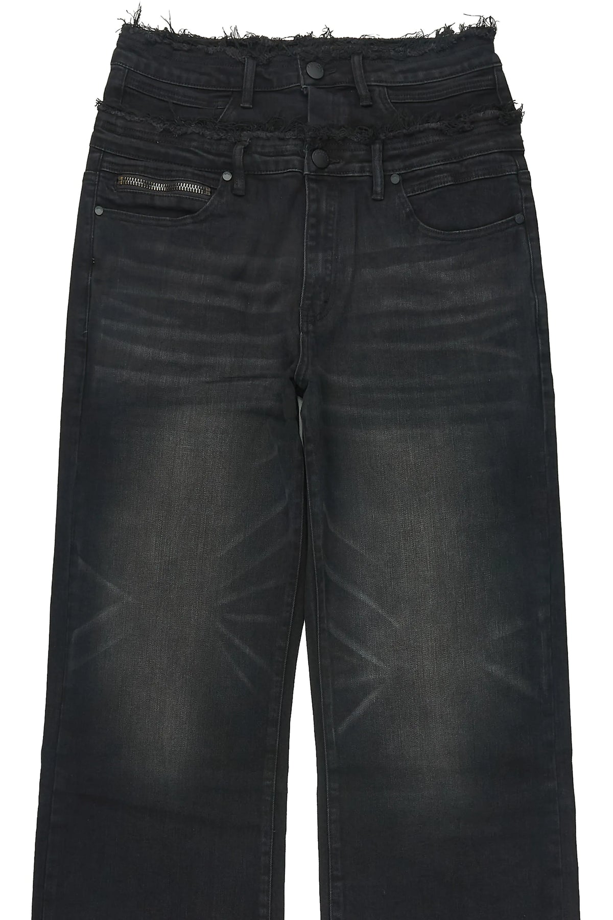 Silo Black Double Waisted Baggy Fit Jean