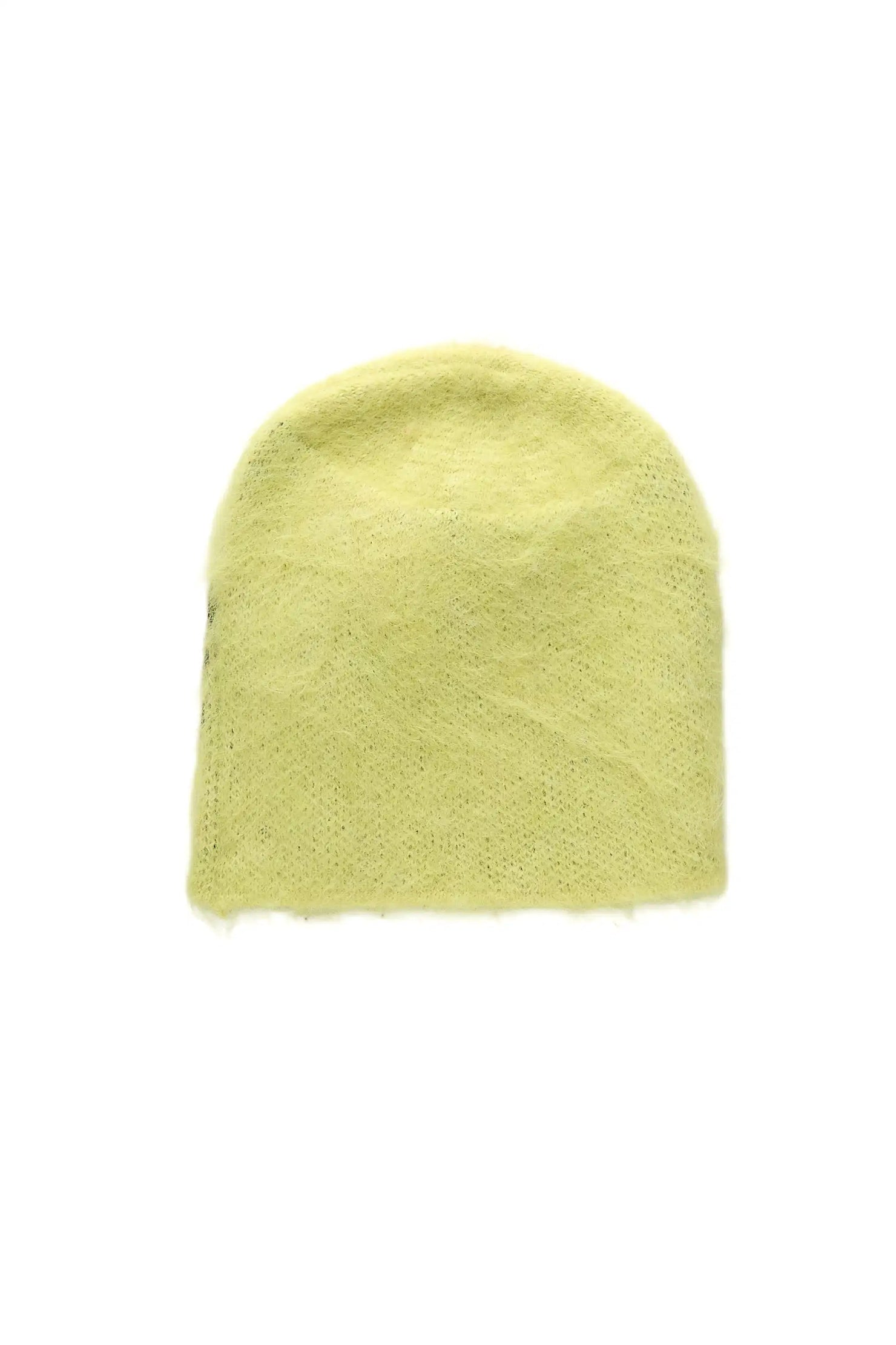 Akeya Yellow Black Knit Mohair Beanie