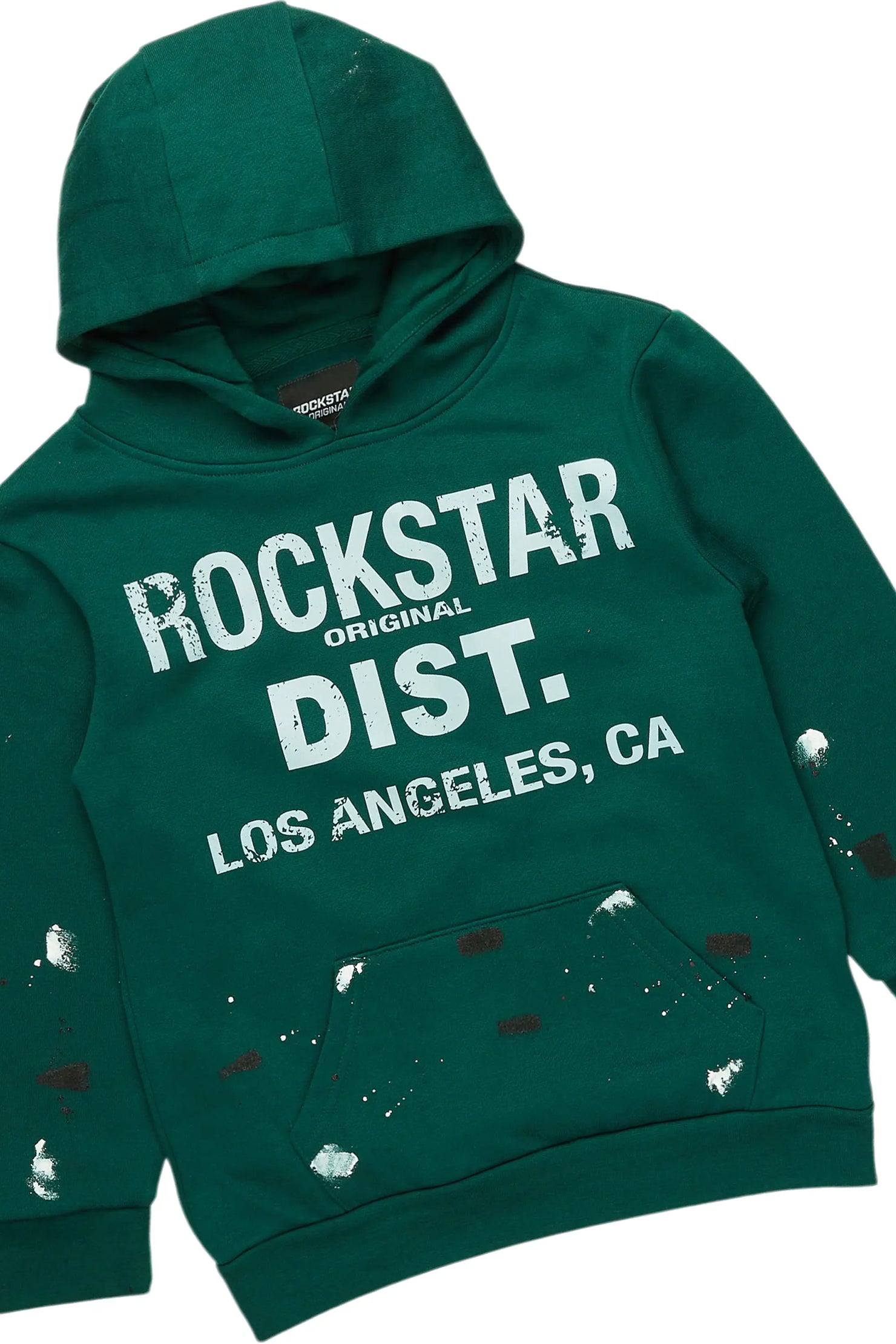 Boys Scottie Dark Green Baggy Stacked Track Set