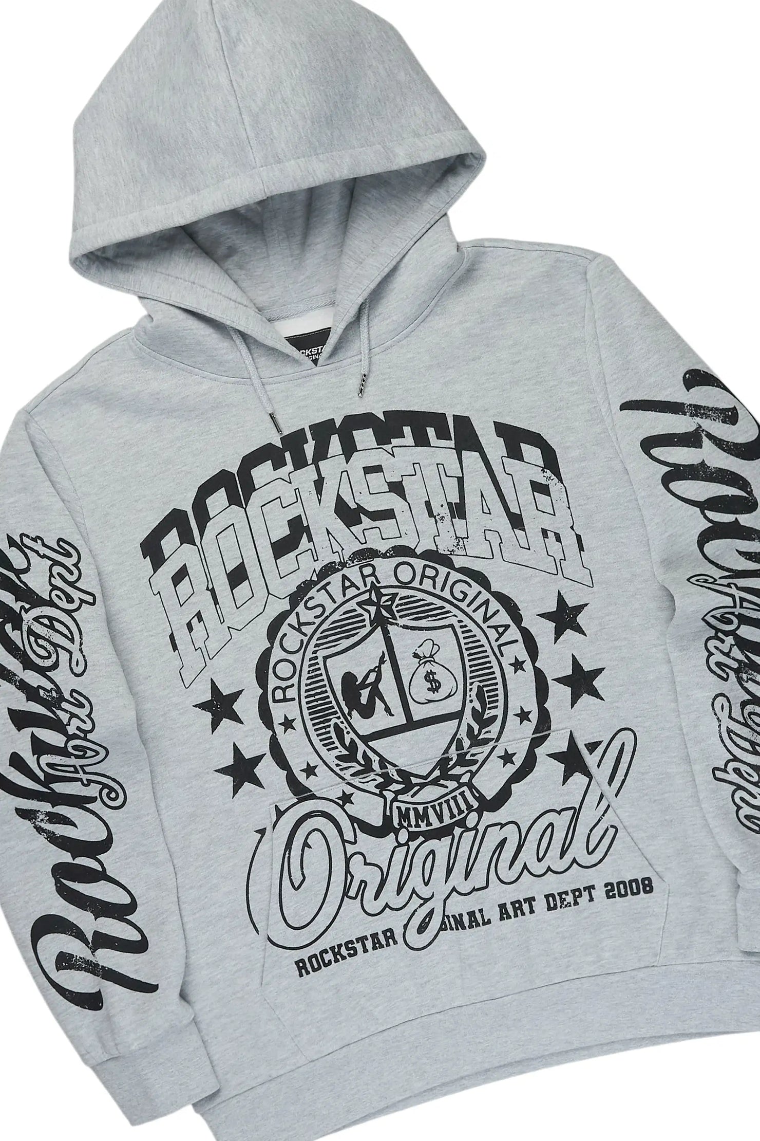 Blazon Heather Grey Hoodie/Stacked Pant Track Set