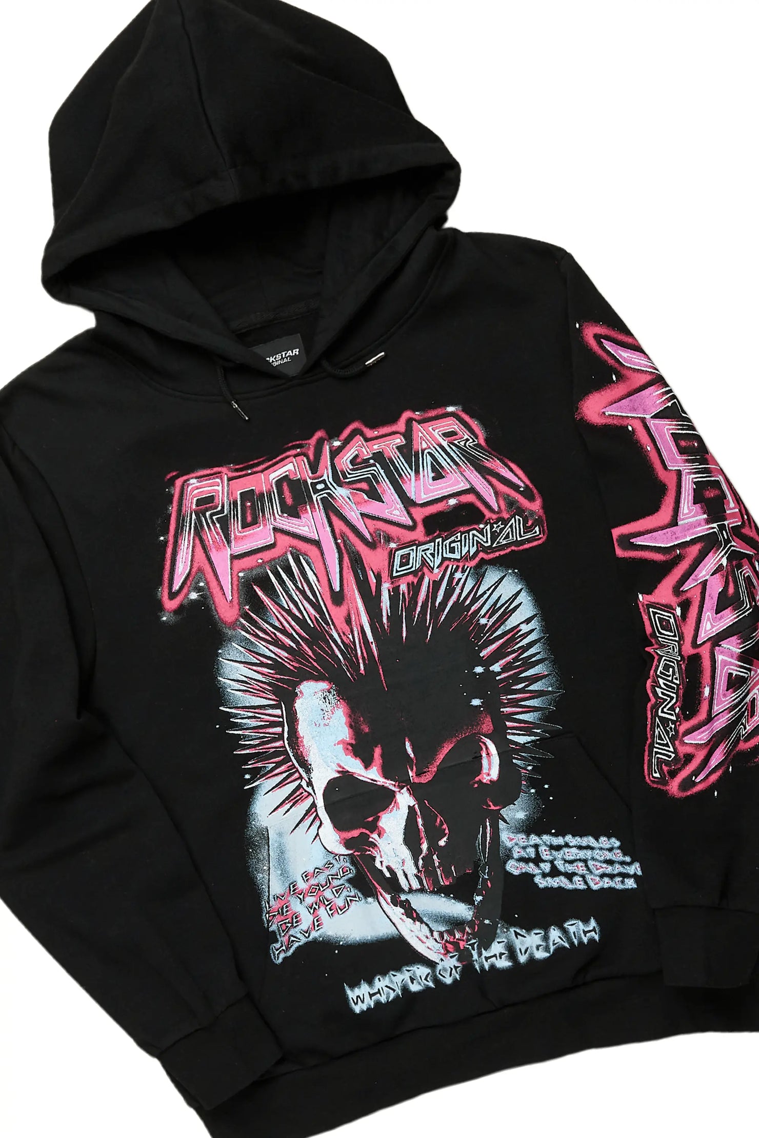 Obern Black/Black Graphic Hoodie/Stacked Flare Pant Track Set