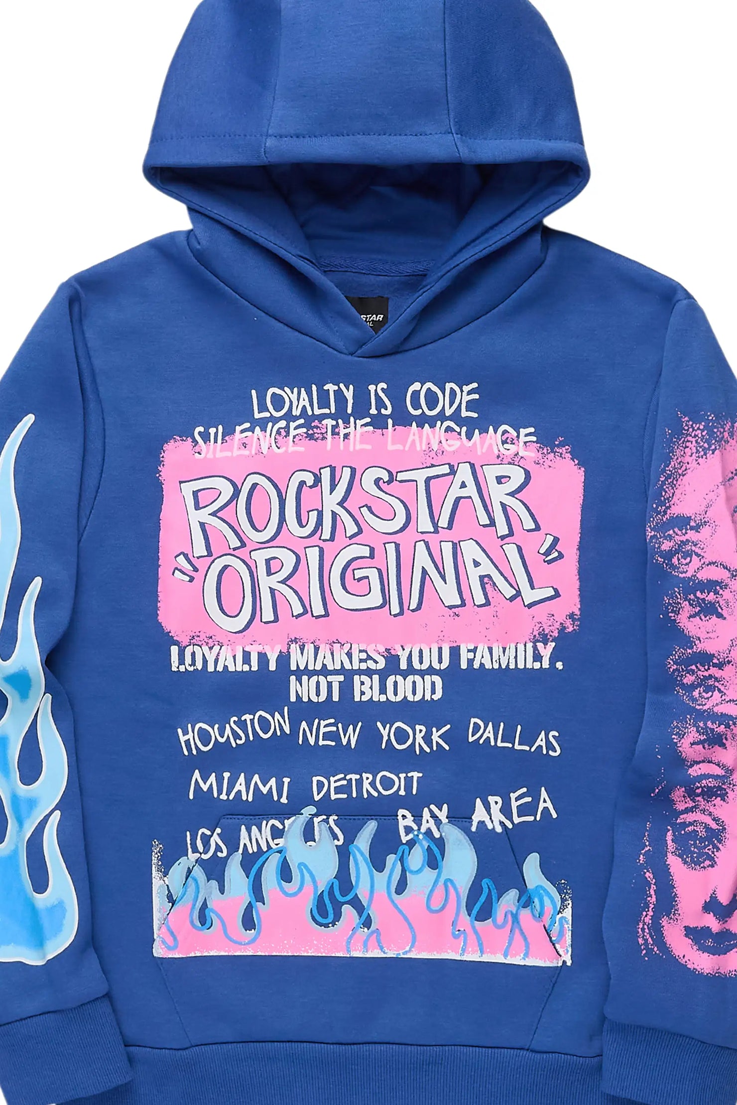 Girls Bena Royal Blue Graphic Hoodie