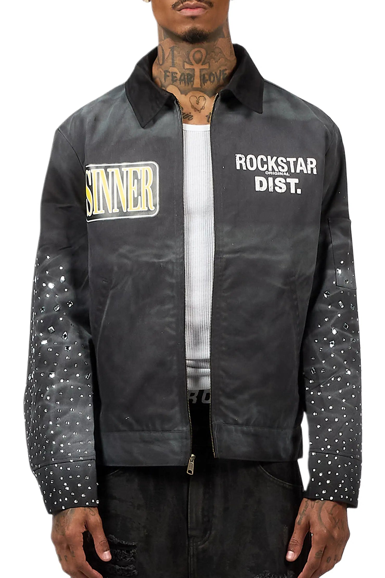 Traval Black Rhinestone Workman Jacket