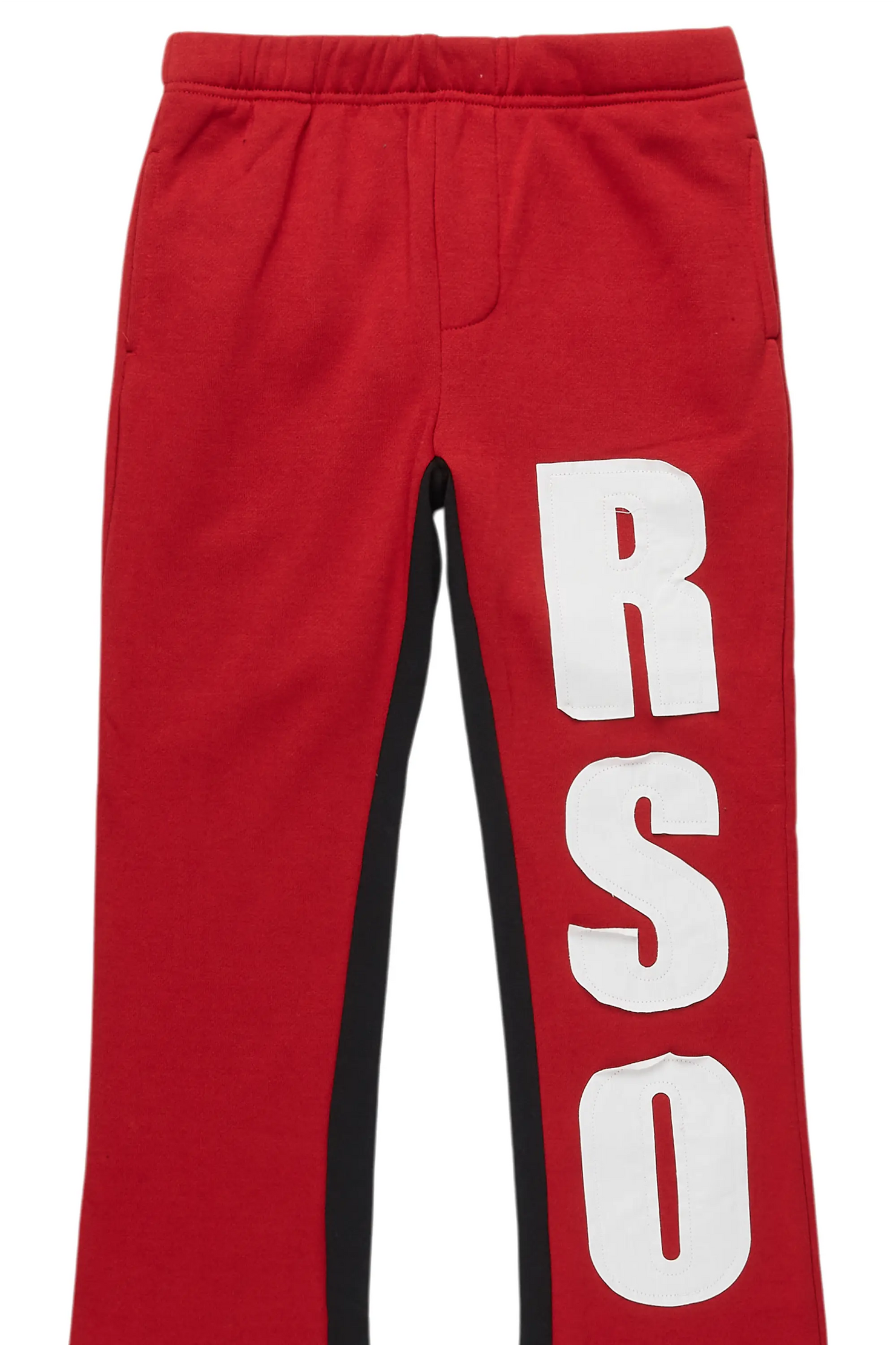 Boys Uko Burgundy Stacked Baggy Flare Pant