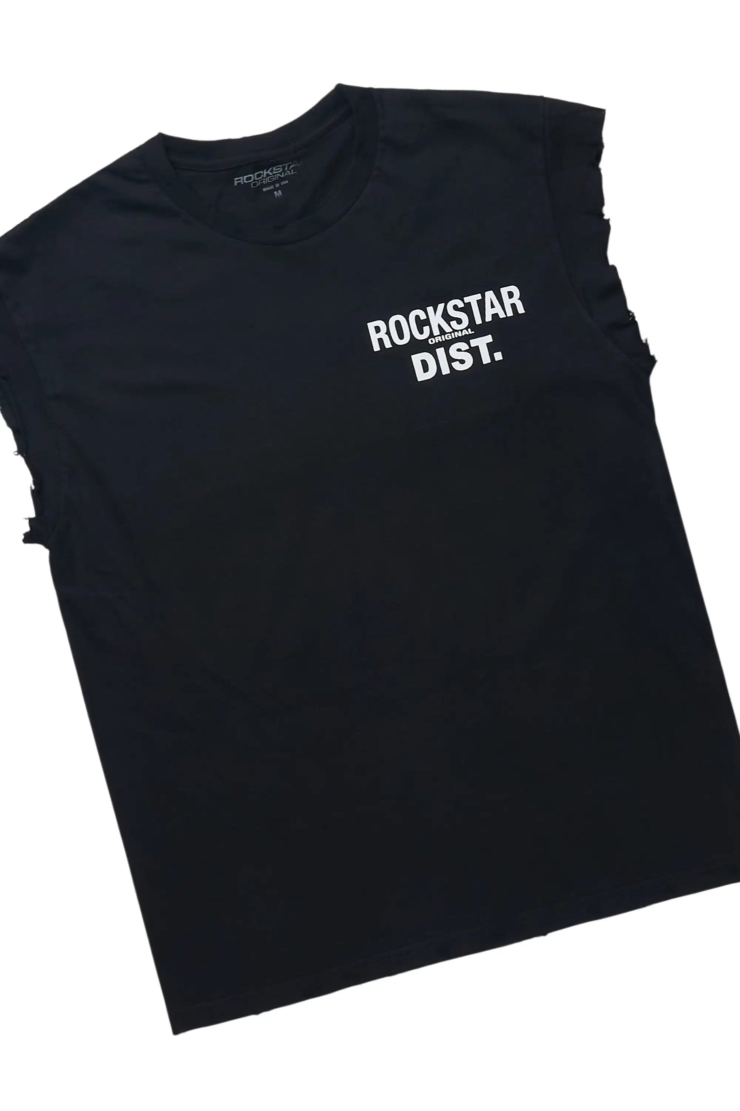 Arkady Black Muscle T-Shirt/Black Stacked Flare Pant Set