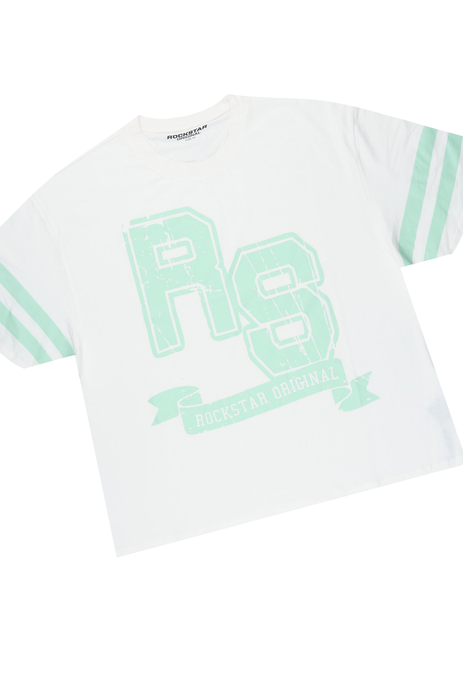Alik White/Mint Crop Boxy Tee Short Set