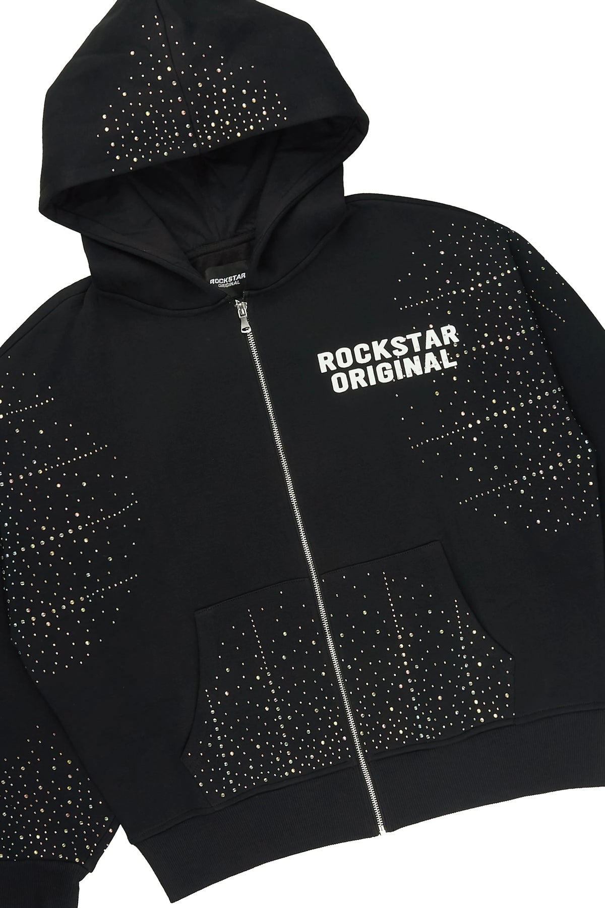 Eoghan Black Rhinestone Hoodie/Baggy Pant Track Set