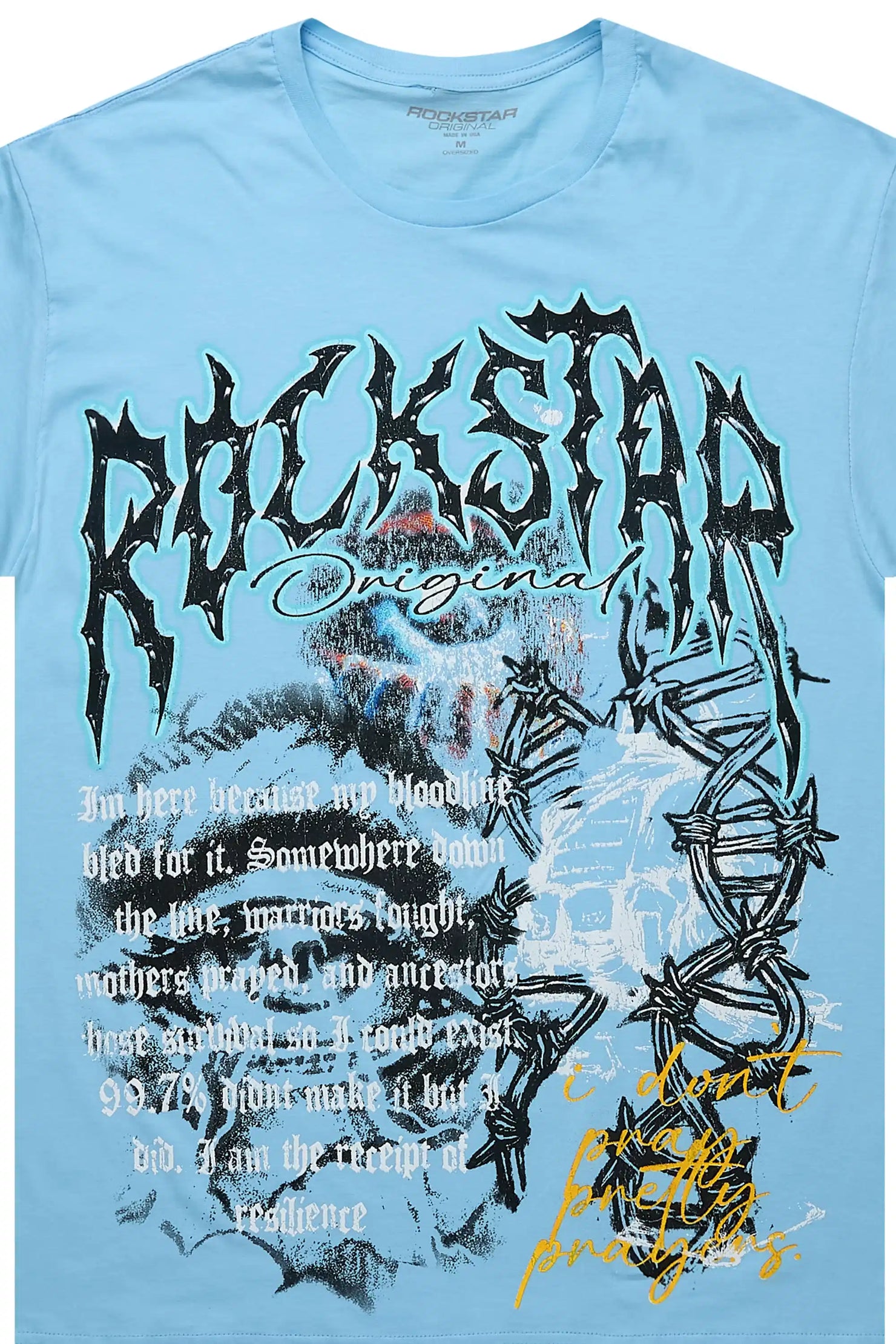 Terrina Baby Blue Graphic Short Sleeve Tee
