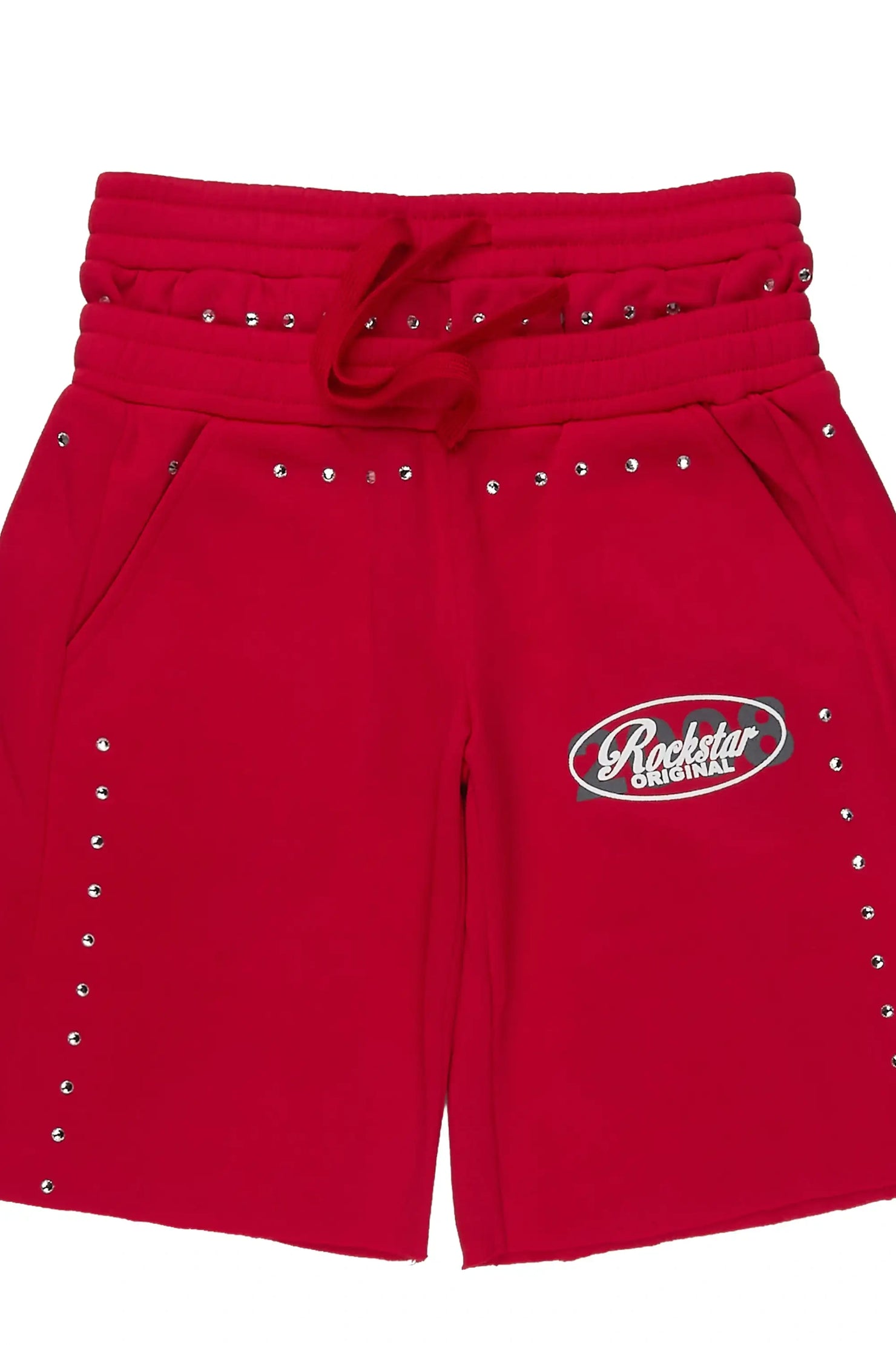 Boys Dezstan Red Rhinestone Double Waisted Short