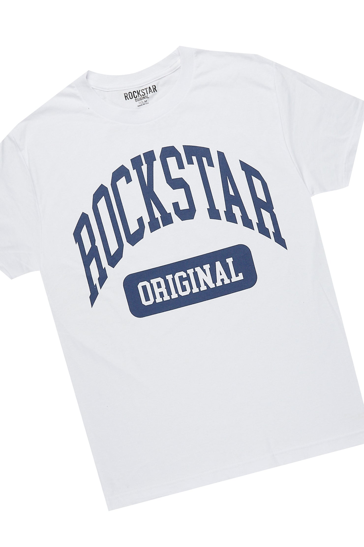 Boys Jain White& Navy T-Shirt/Short Set