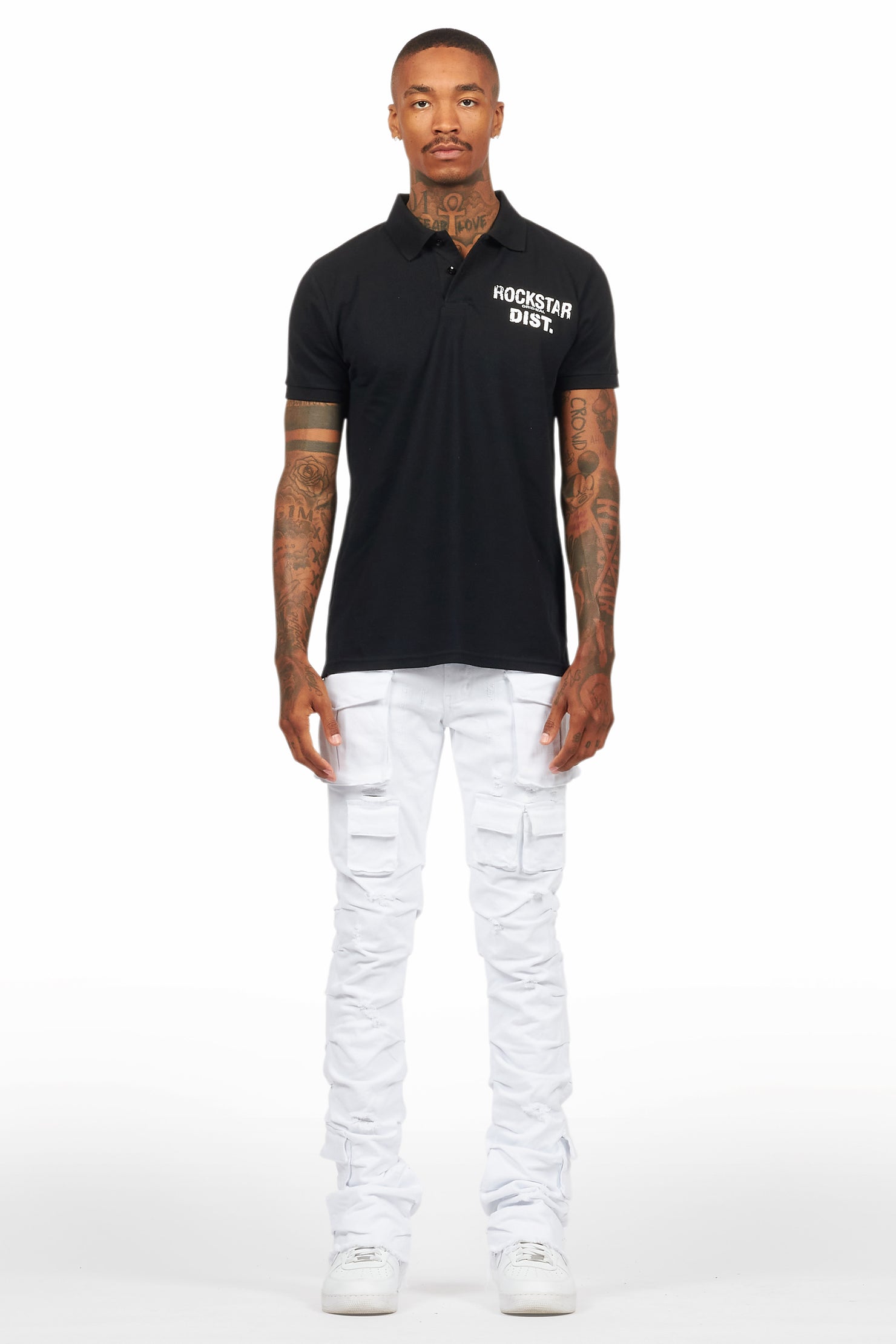 Flynn Black/White Polo Shirt
