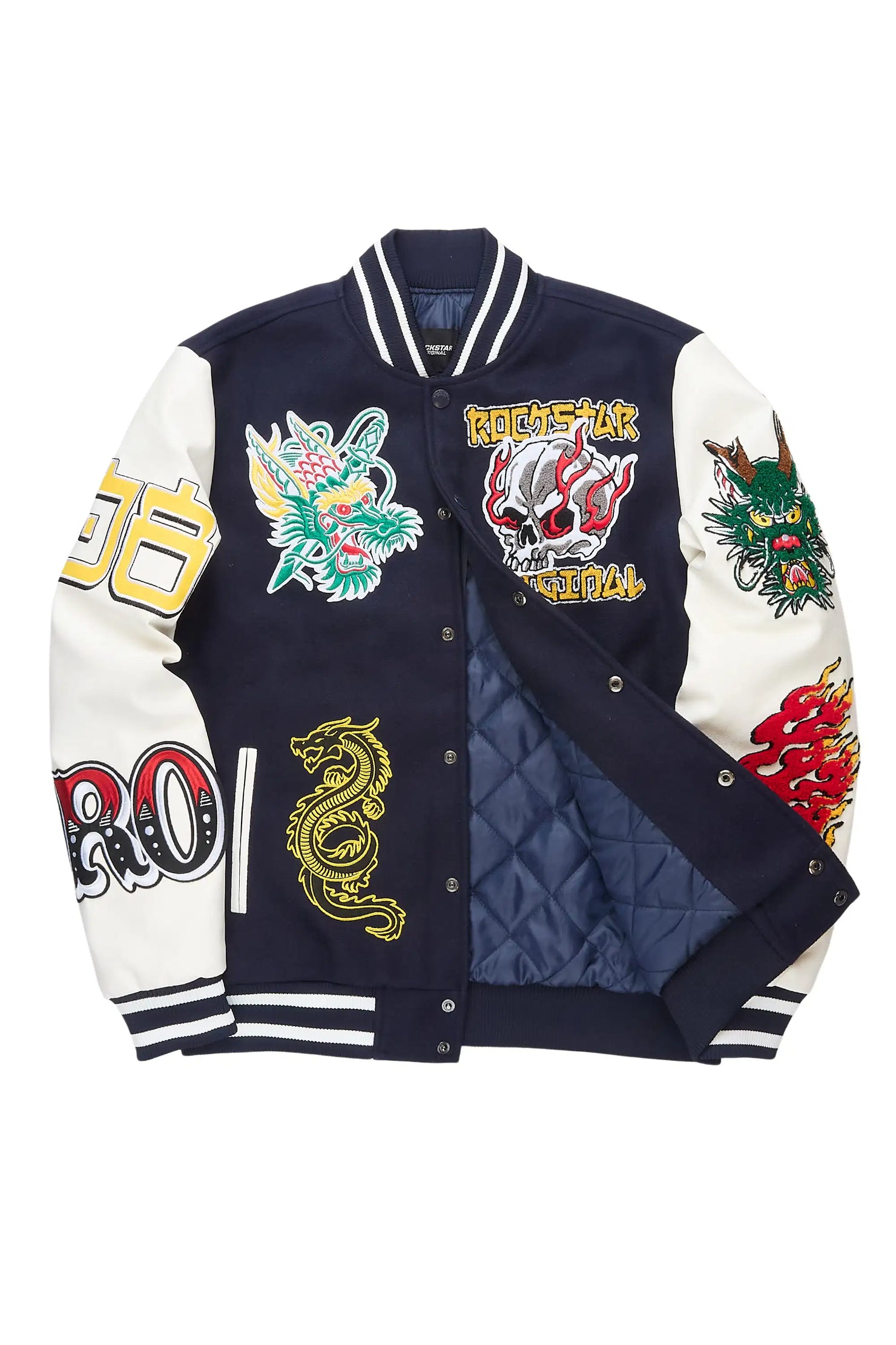 Python Navy Varsity Jacket