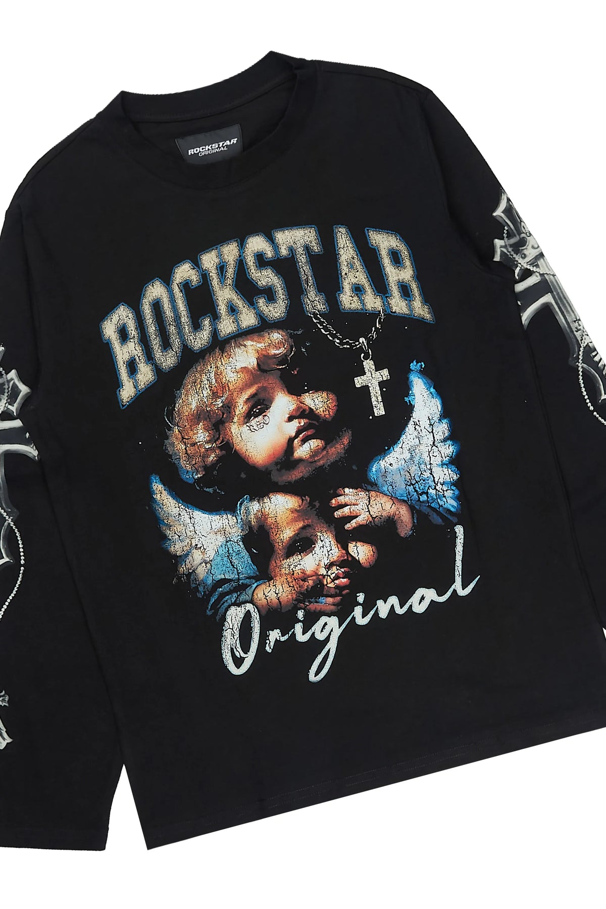 Boys Deiter Black/Black Long Sleeve  Graphic T-Shirt Track Set