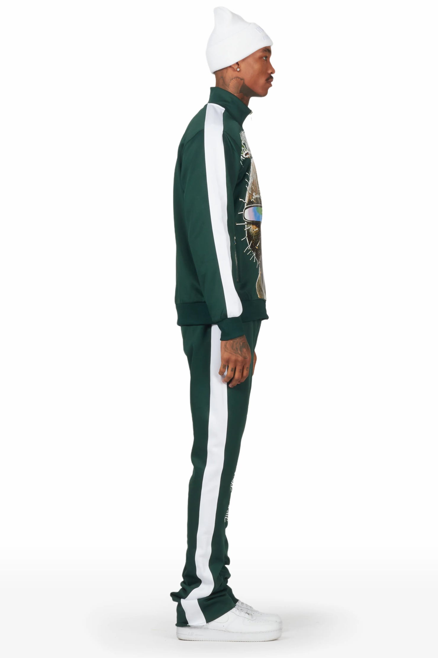 Spacebaby Green Tricot Stacked Track Set