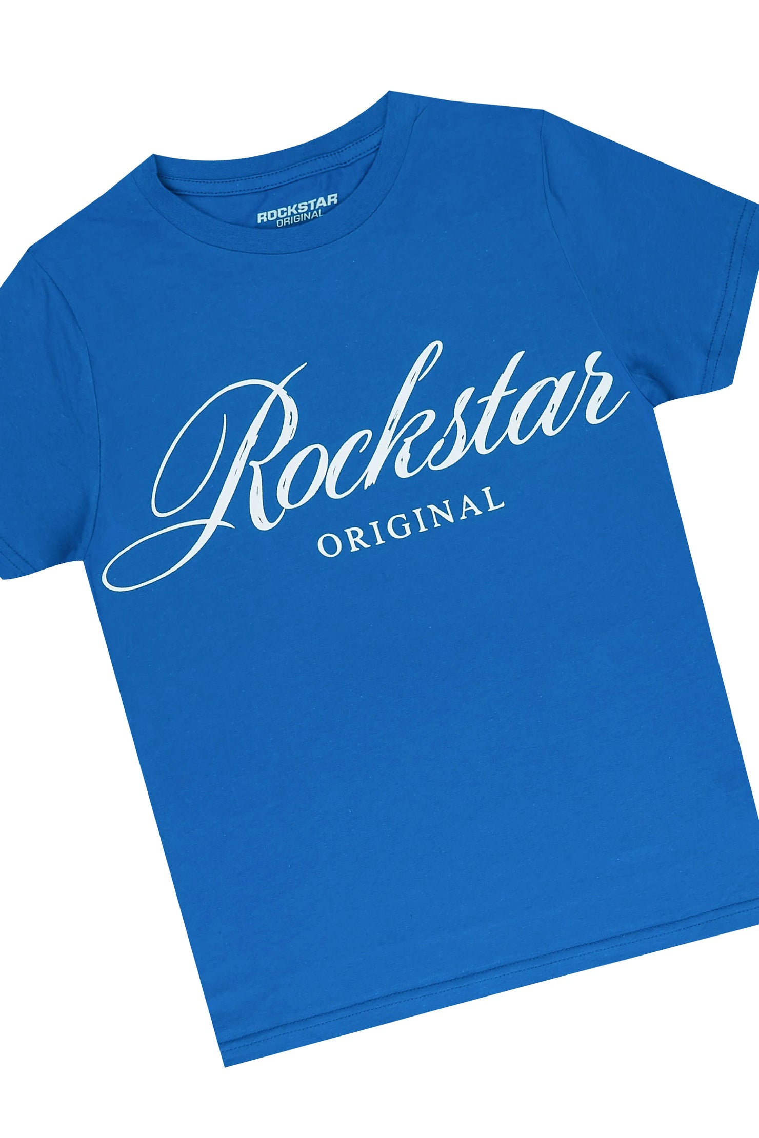 Boys Domaric Royal Blue T-Shirt Stacked Jean Set
