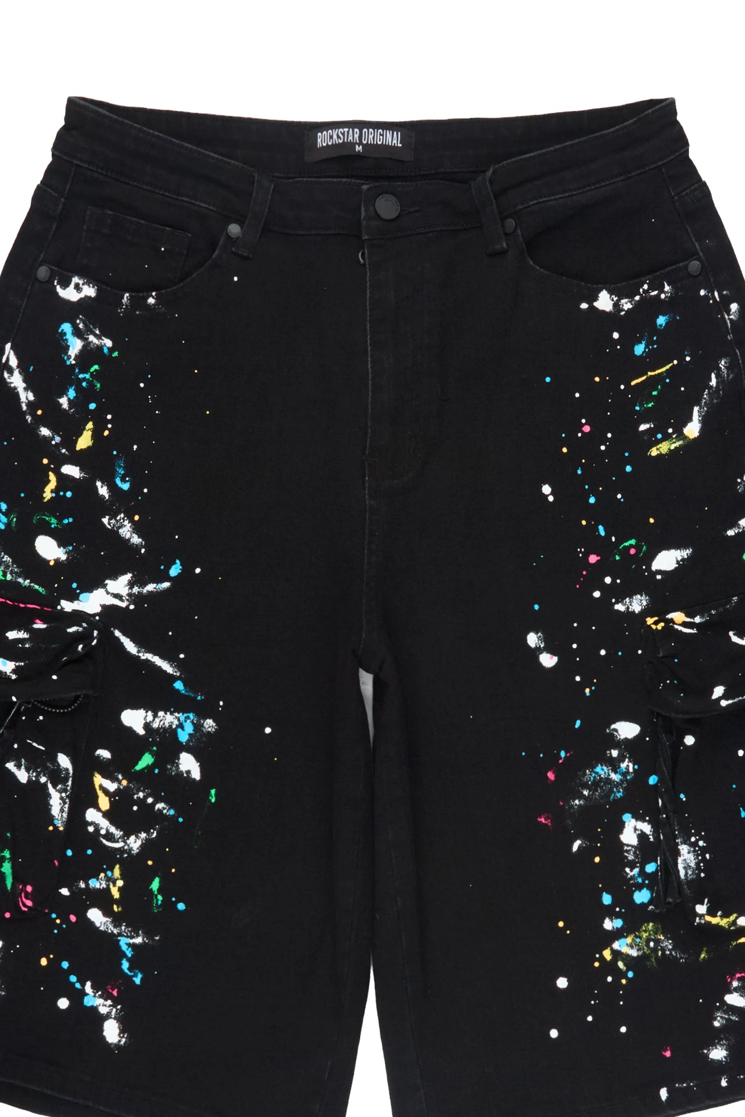 Aketre Black Painted Denim Jort