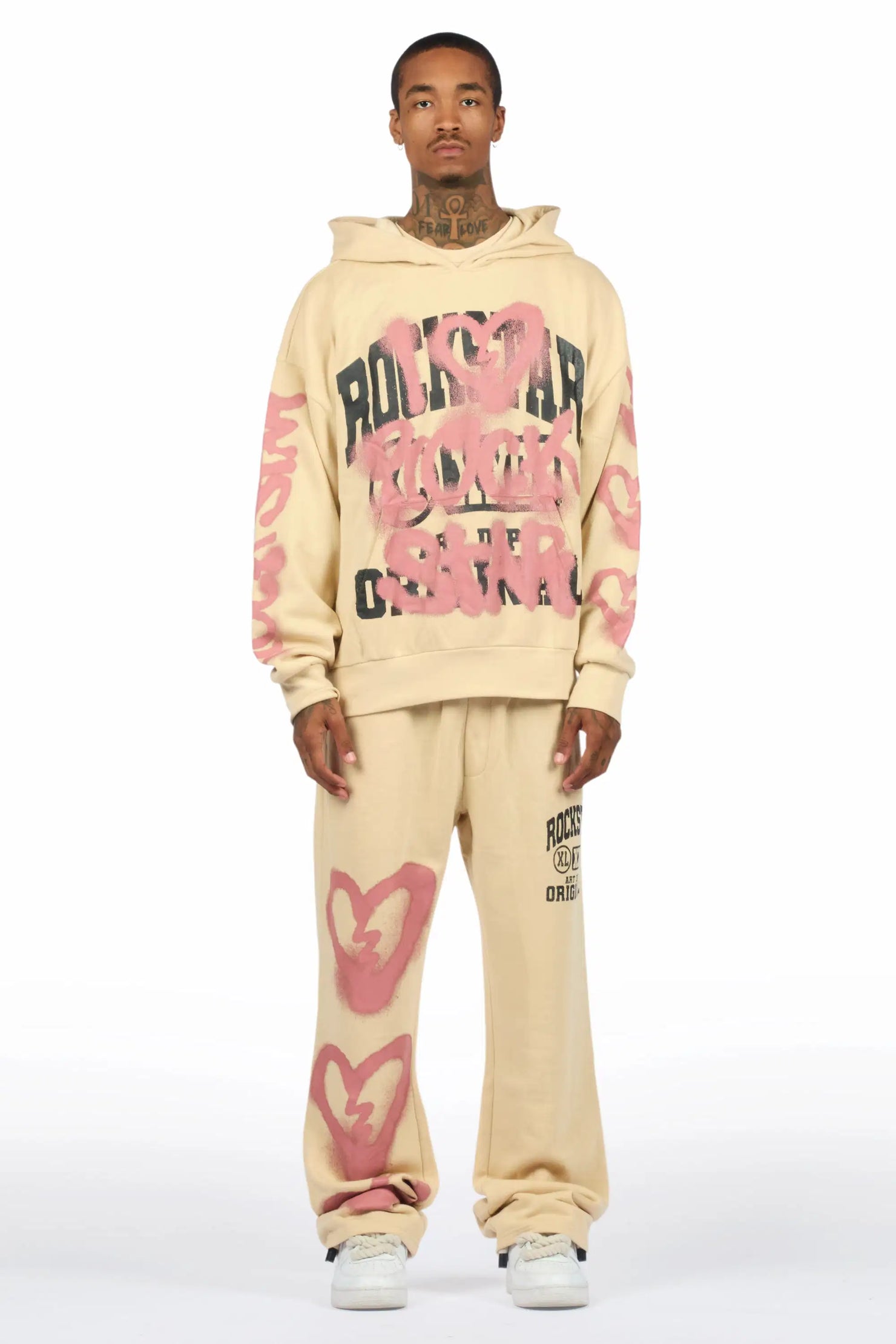 Loverdose Beige Hoodie/Baggy Pant Track Set