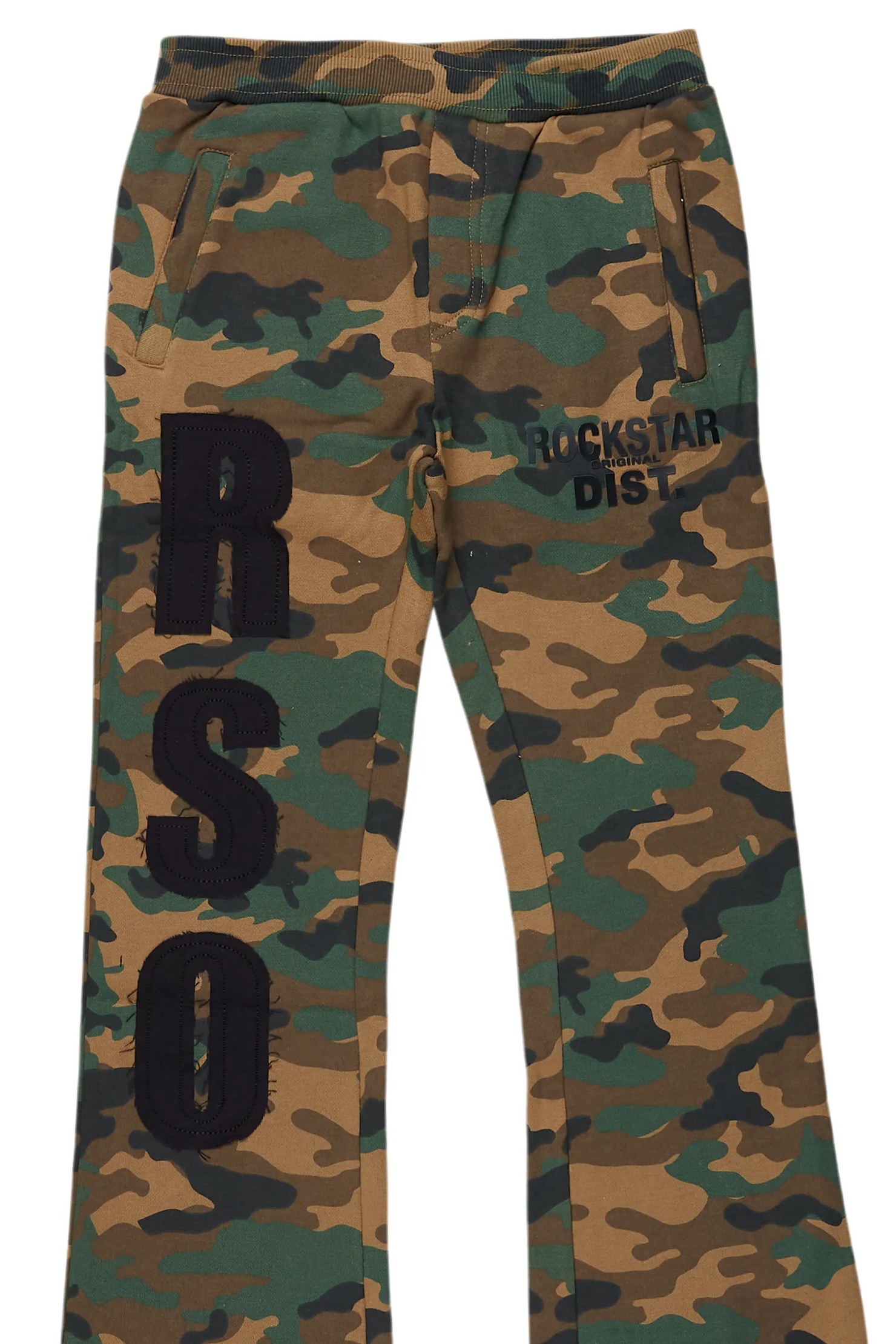 Boys Bansi Faded Camo Stacked Trackpant