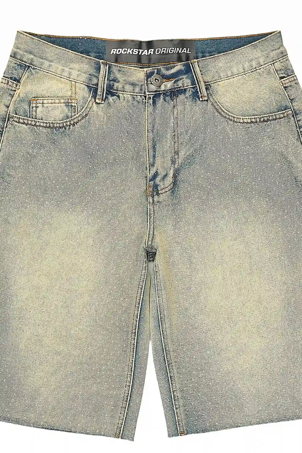 Brayan Blue Rhinestones Denim Short