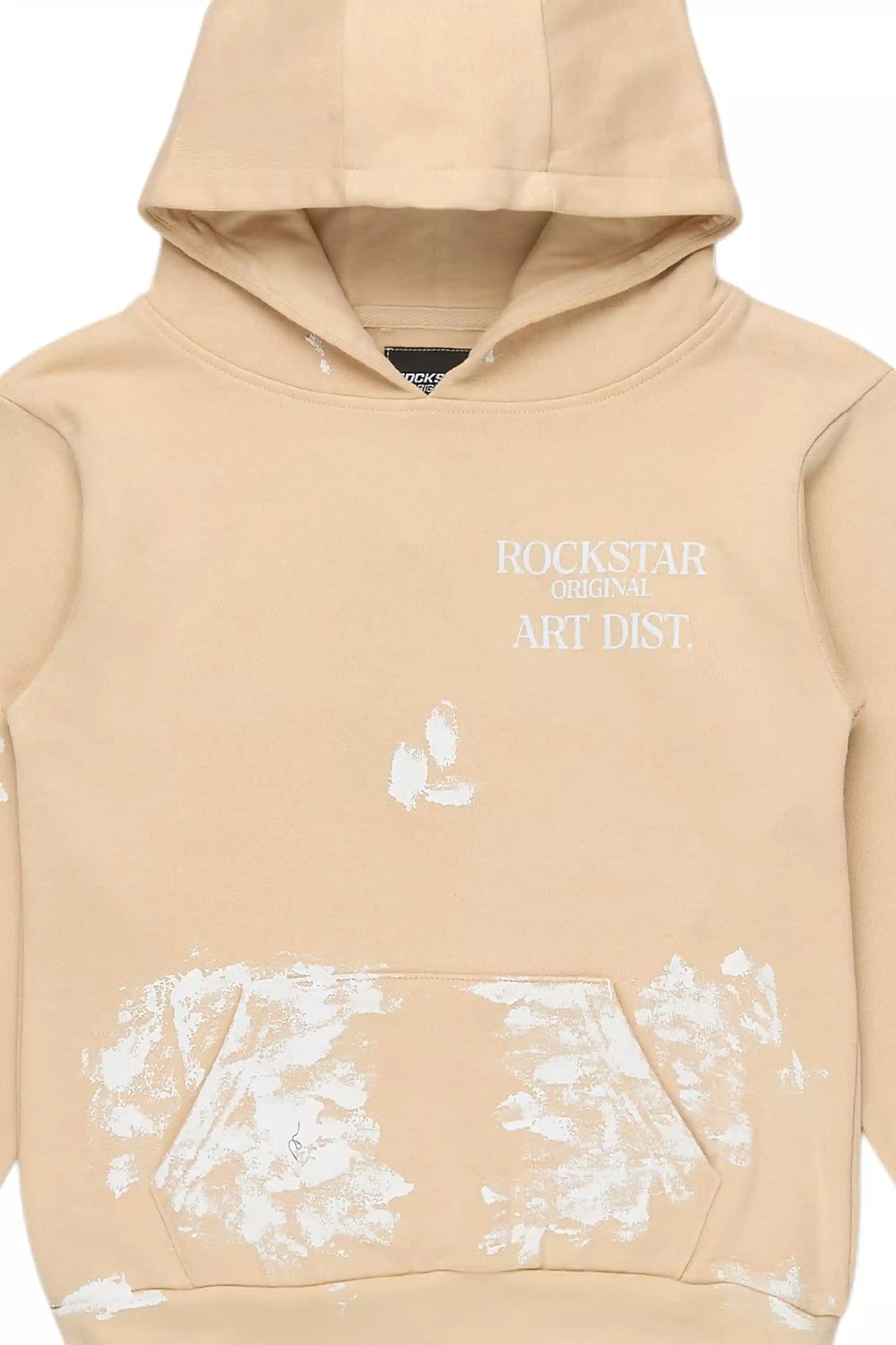 Boys Filip Beige/White Graphic Hoodie
