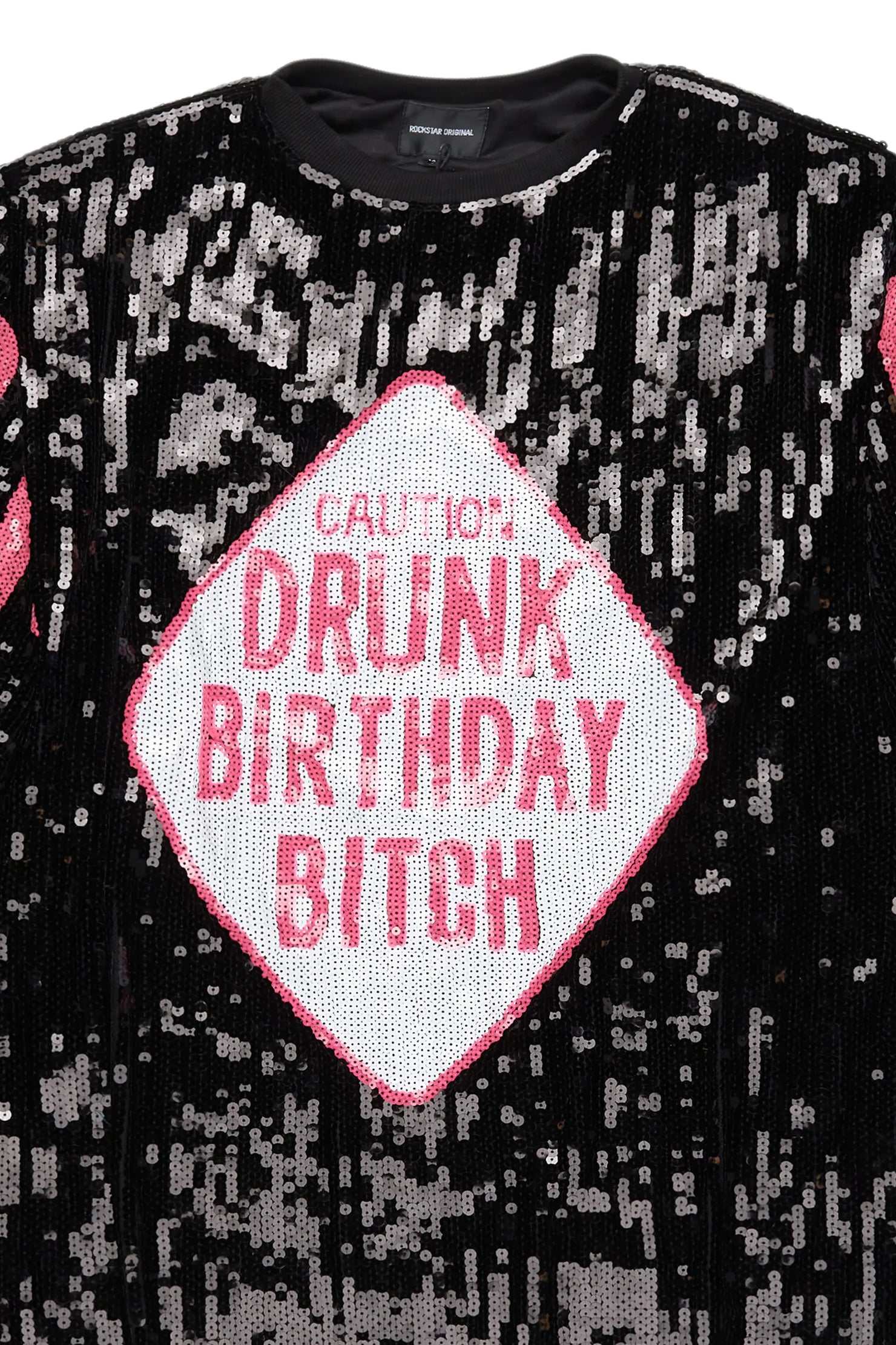Birthday Bitch Black Sequin Mini Dress
