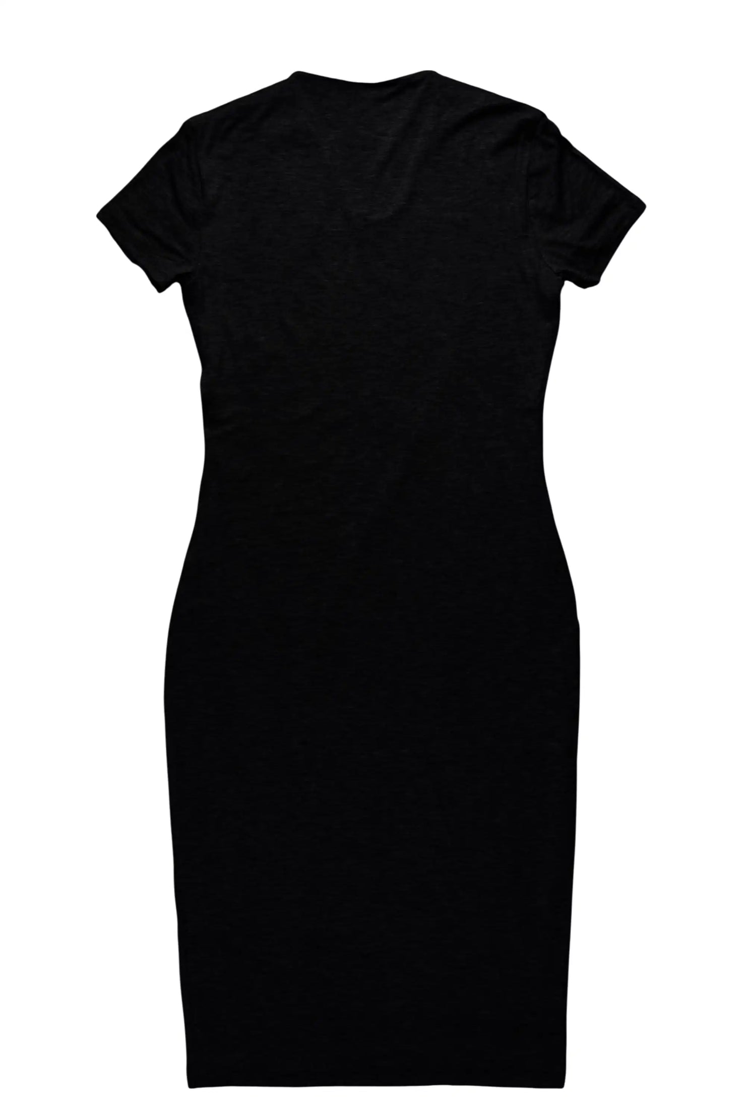 Iisha Black Short Sleeve Midi Dress