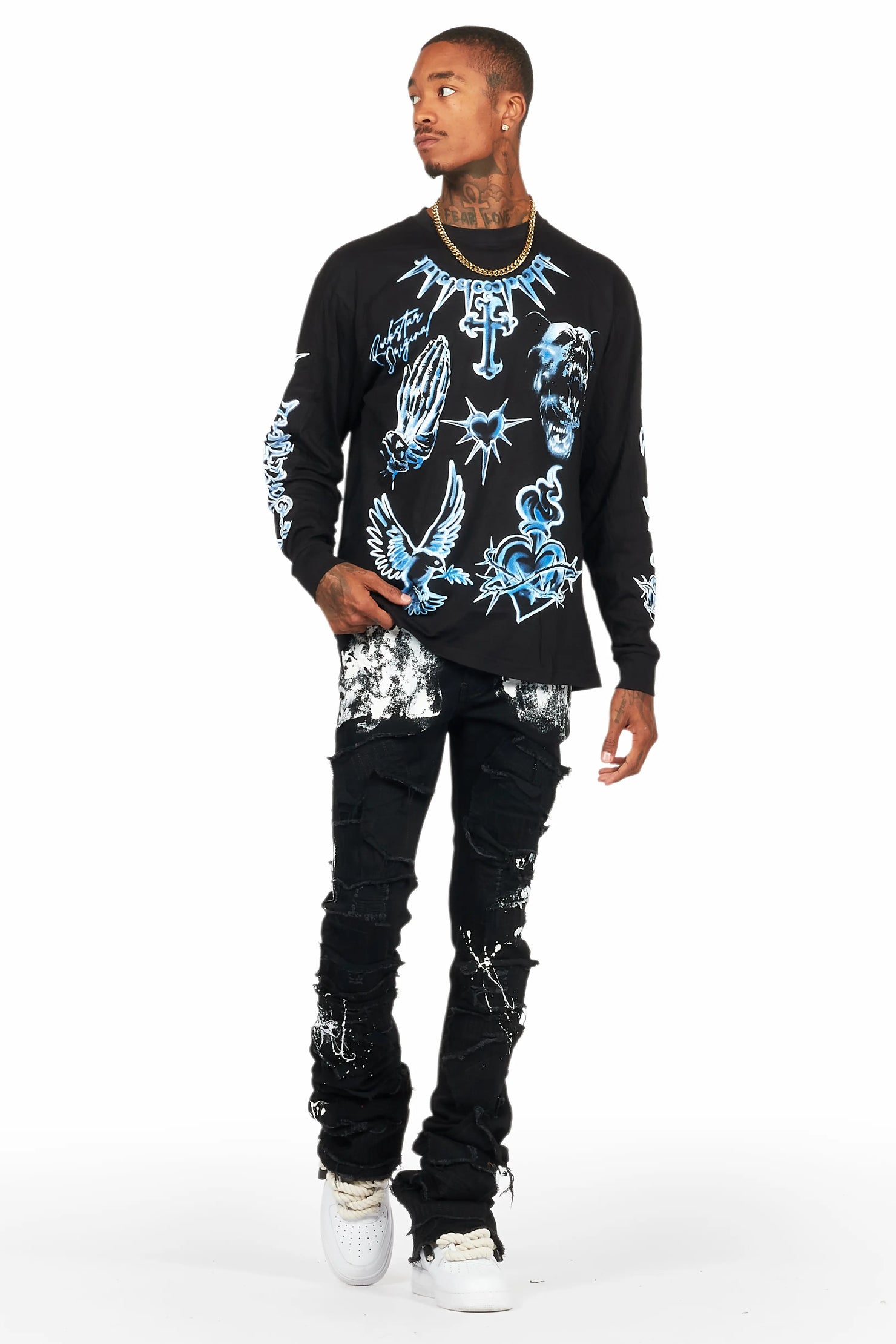 Dave Black Painter Super Stacked Flare Jean