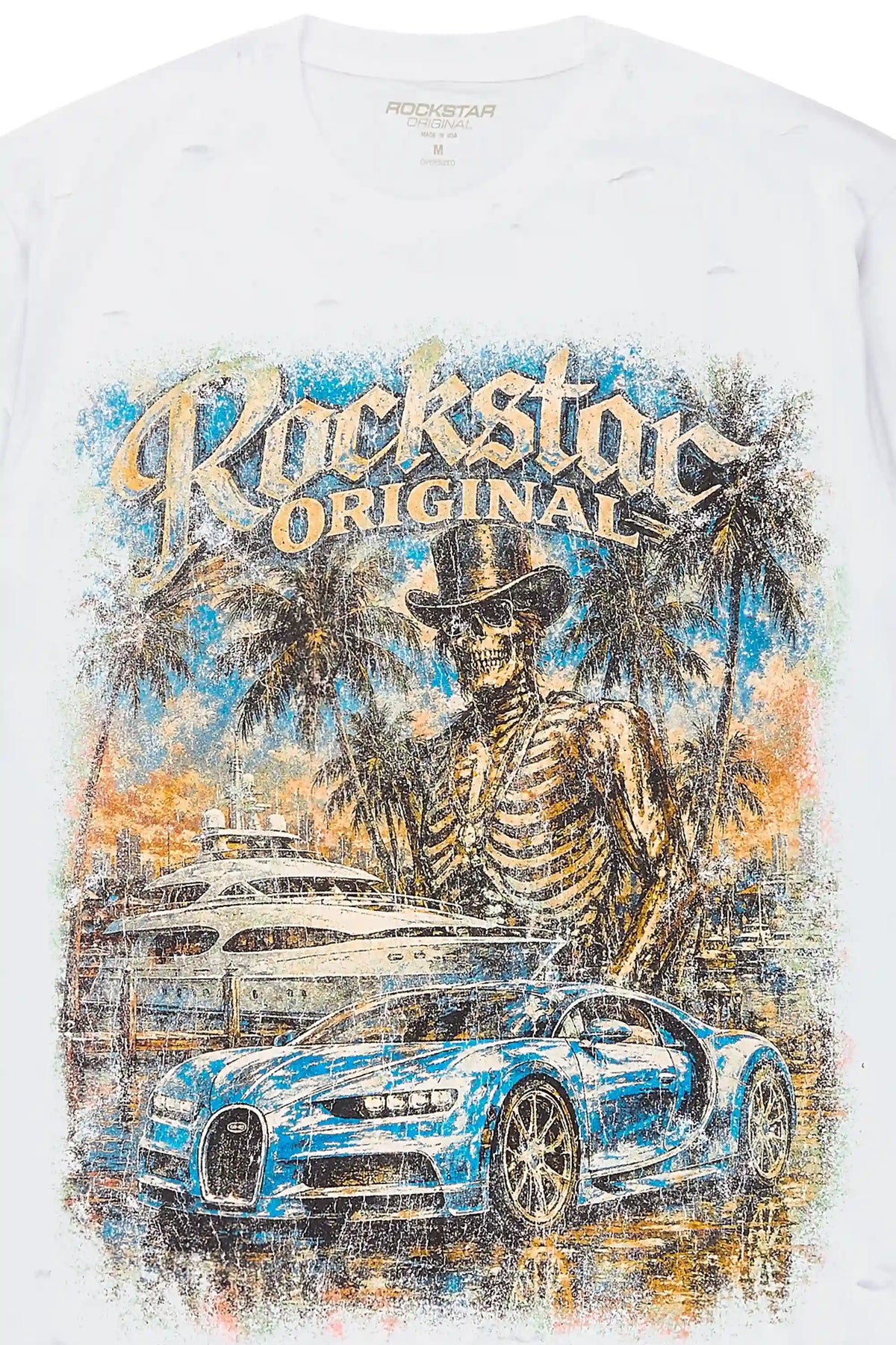 Cadenzo White Oversized Graphic T-Shirt