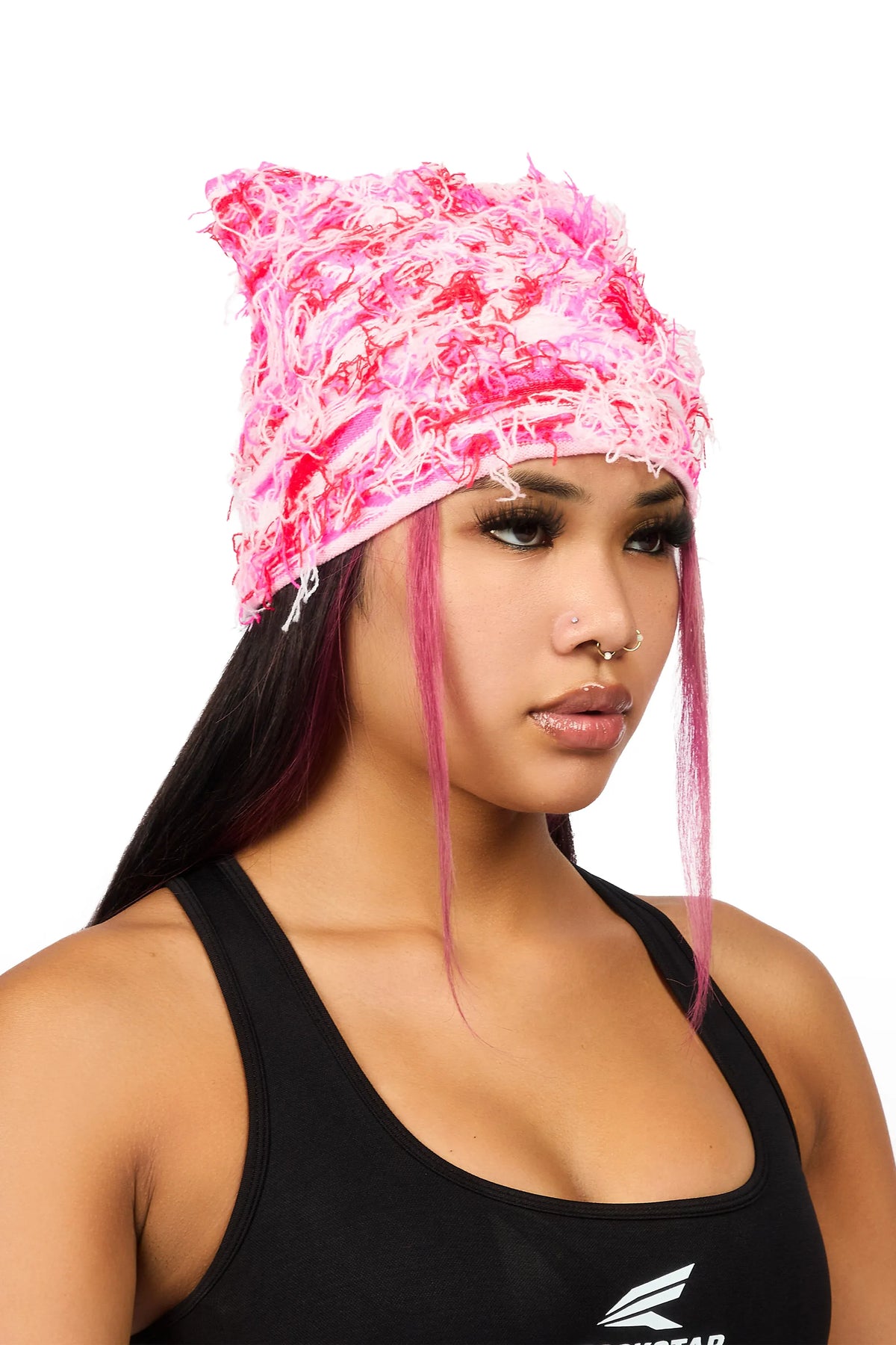 Kasaia Pink Fuzzy Cat Ear Beanie