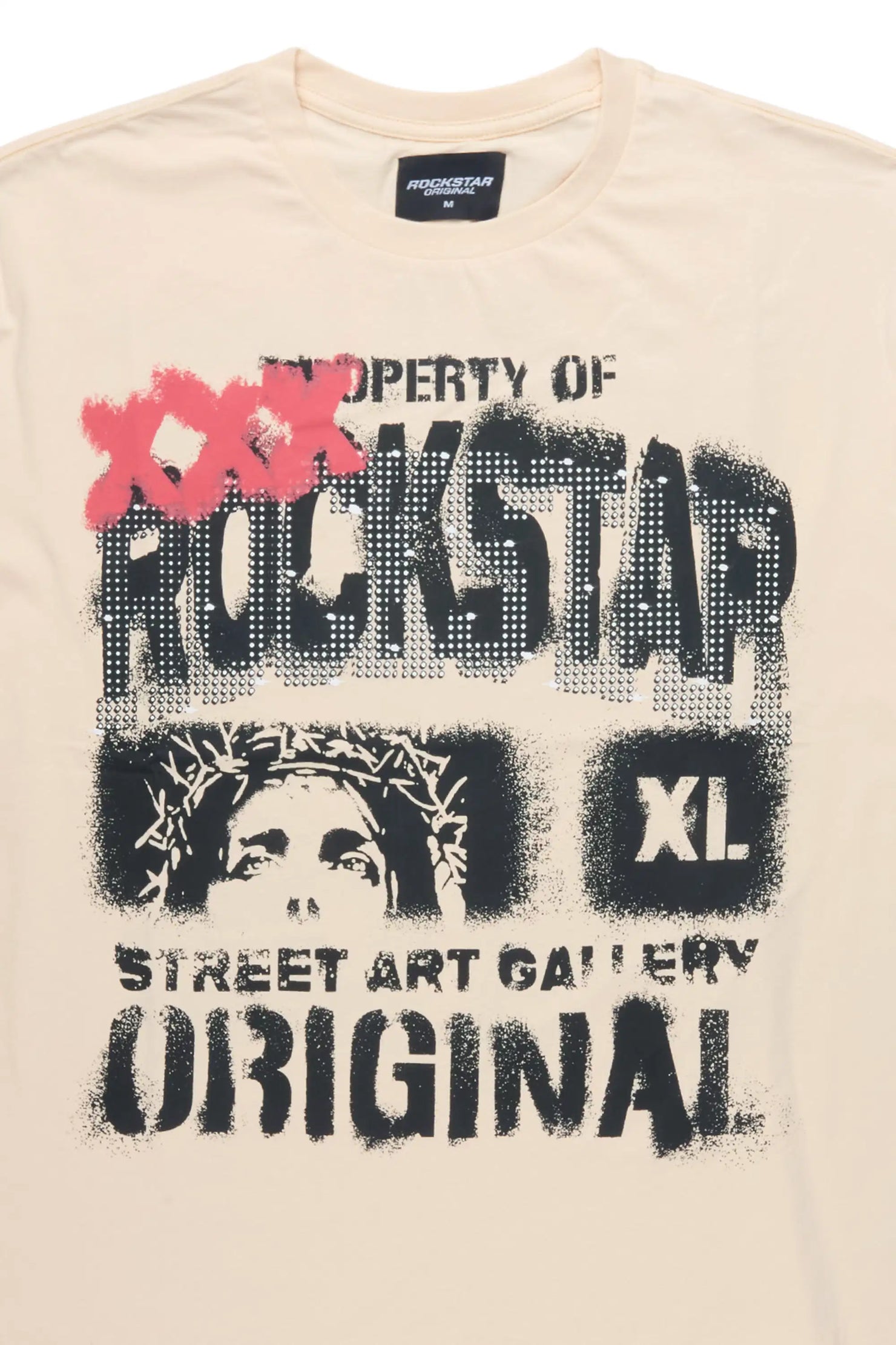 Kyo Beige Oversized Graphic T-Shirt