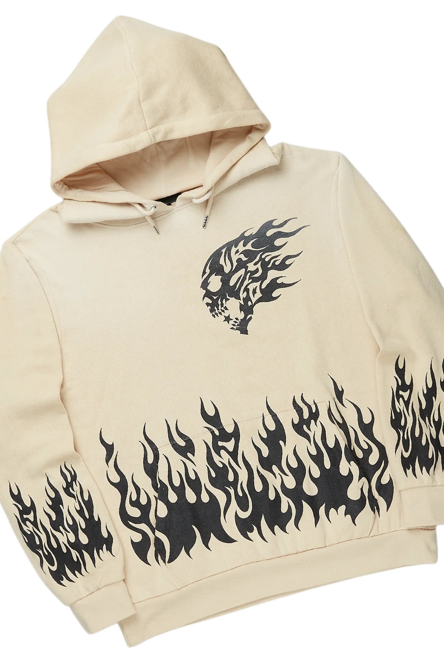 Bubble Beige Stacked Flare Hoodie Track Set