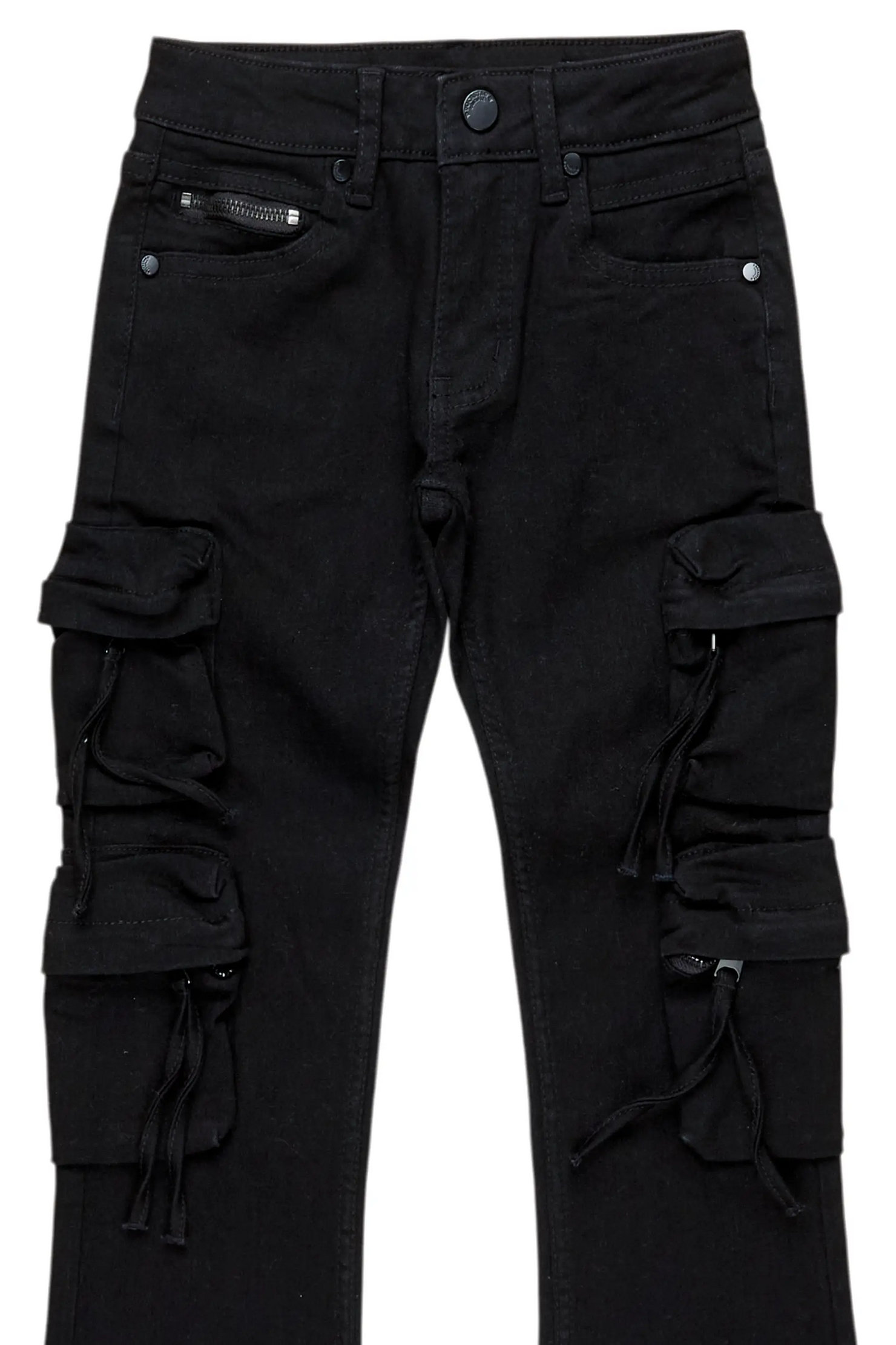 Boys Rodion Jet Black Slim Fit Cargo Jean