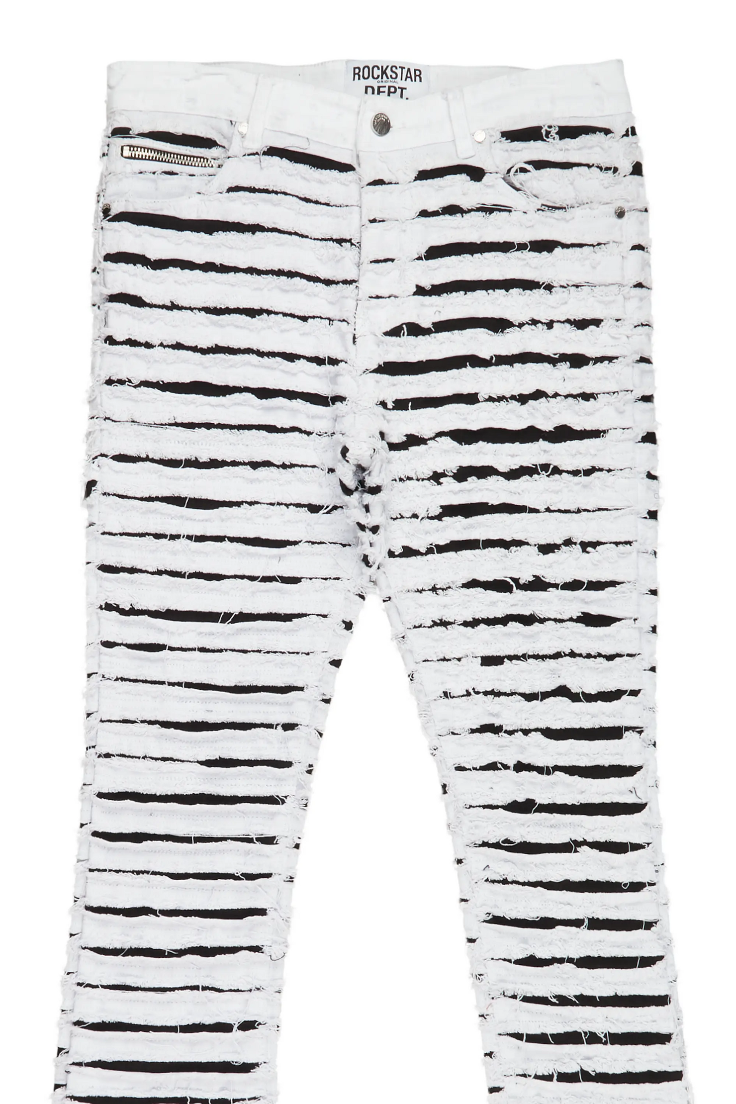 Kunno White Stacked Flare Jean