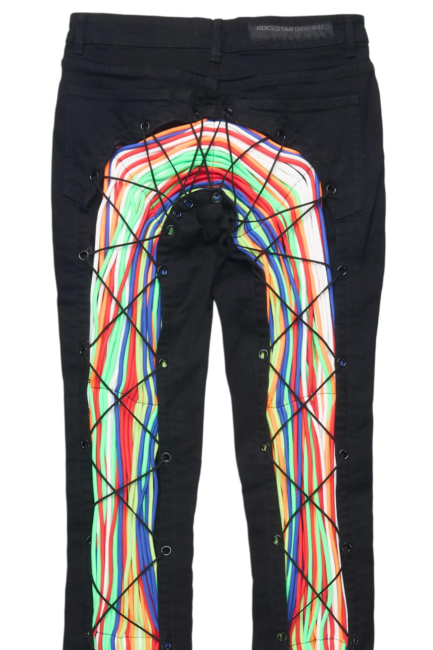 Otto Black/Multi Stacked Flare Jean