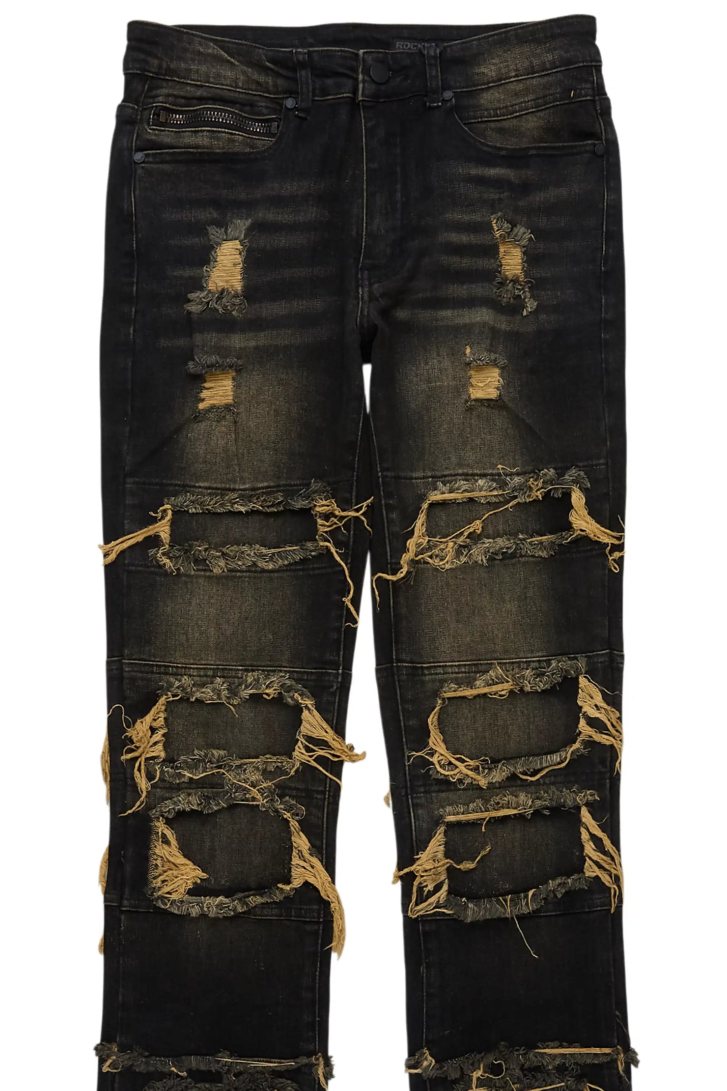 Vasco Tint Grey Stacked Flare Jean