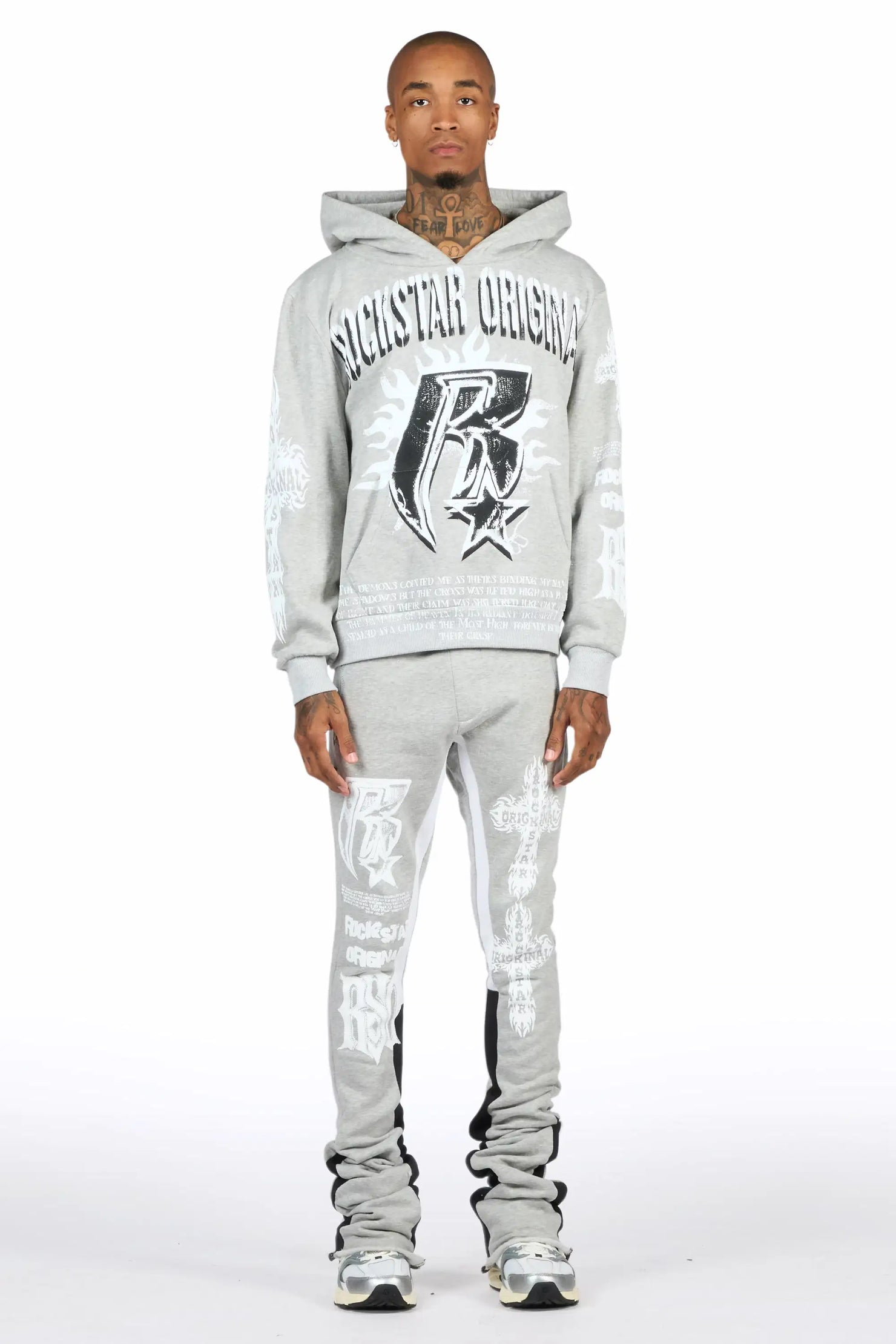 Raxil Heather Grey/Black Hoodie/Super Stacked Track Set