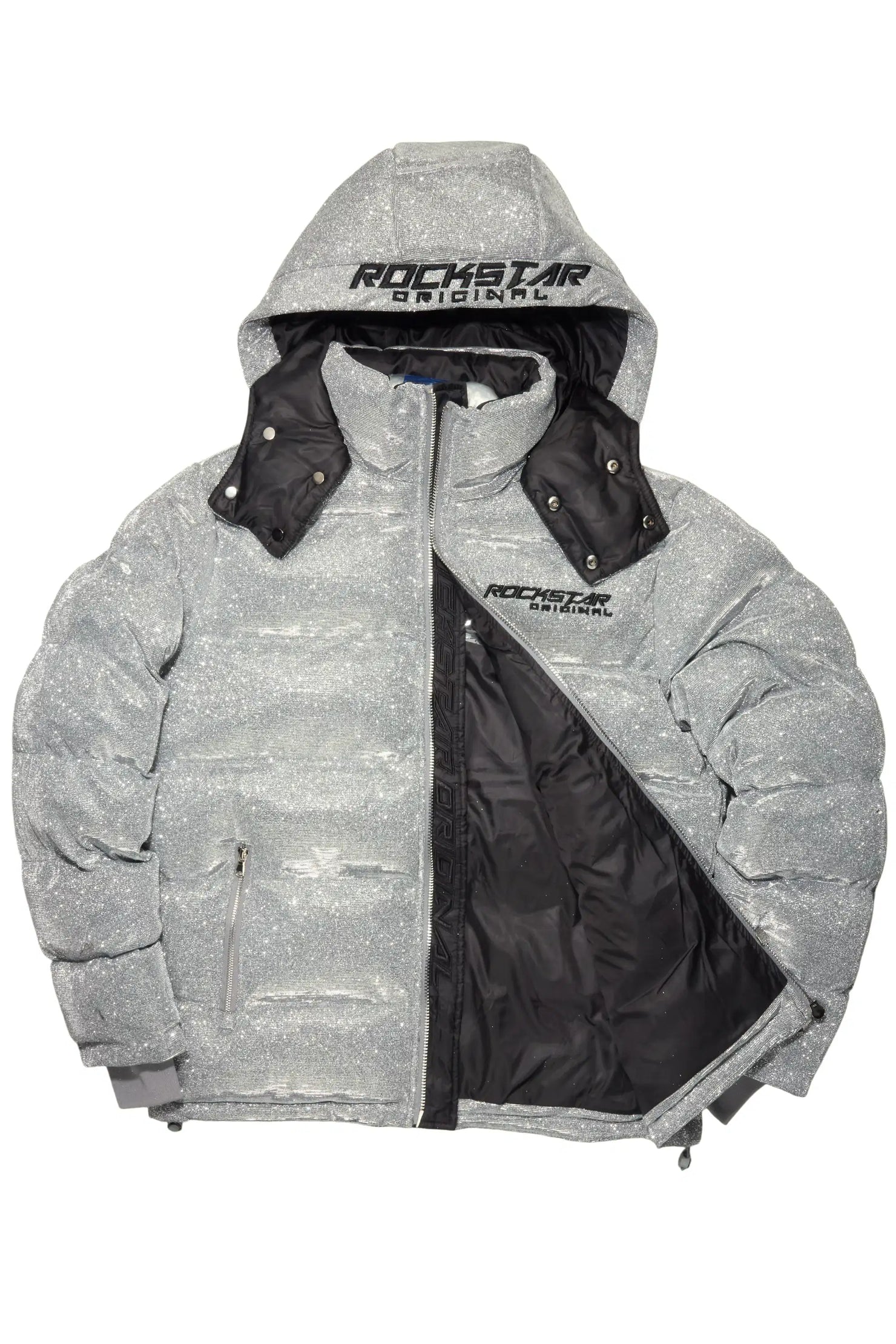 Gleam Silver Puffer Jacket