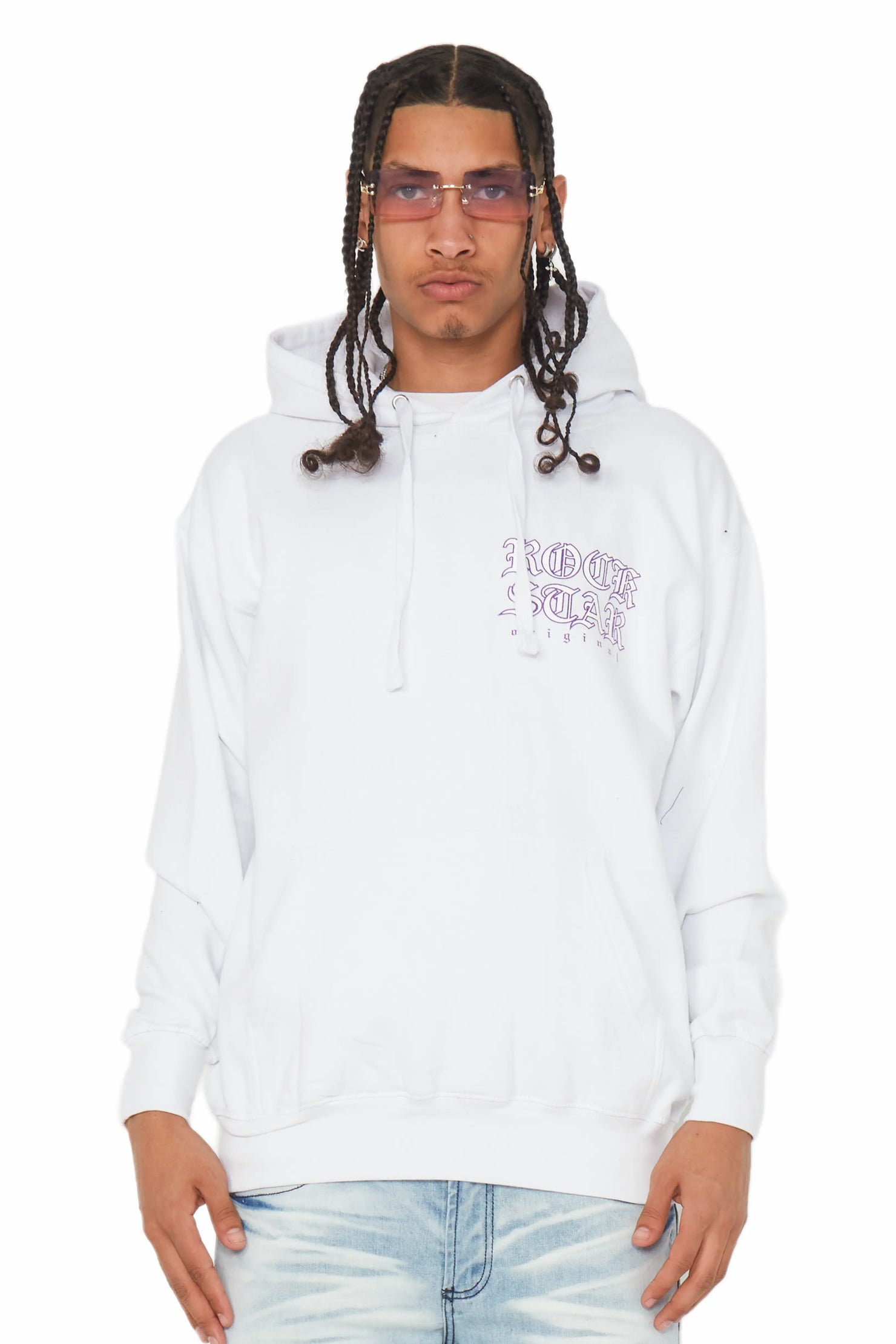 Murdra White Graphic Hoodie