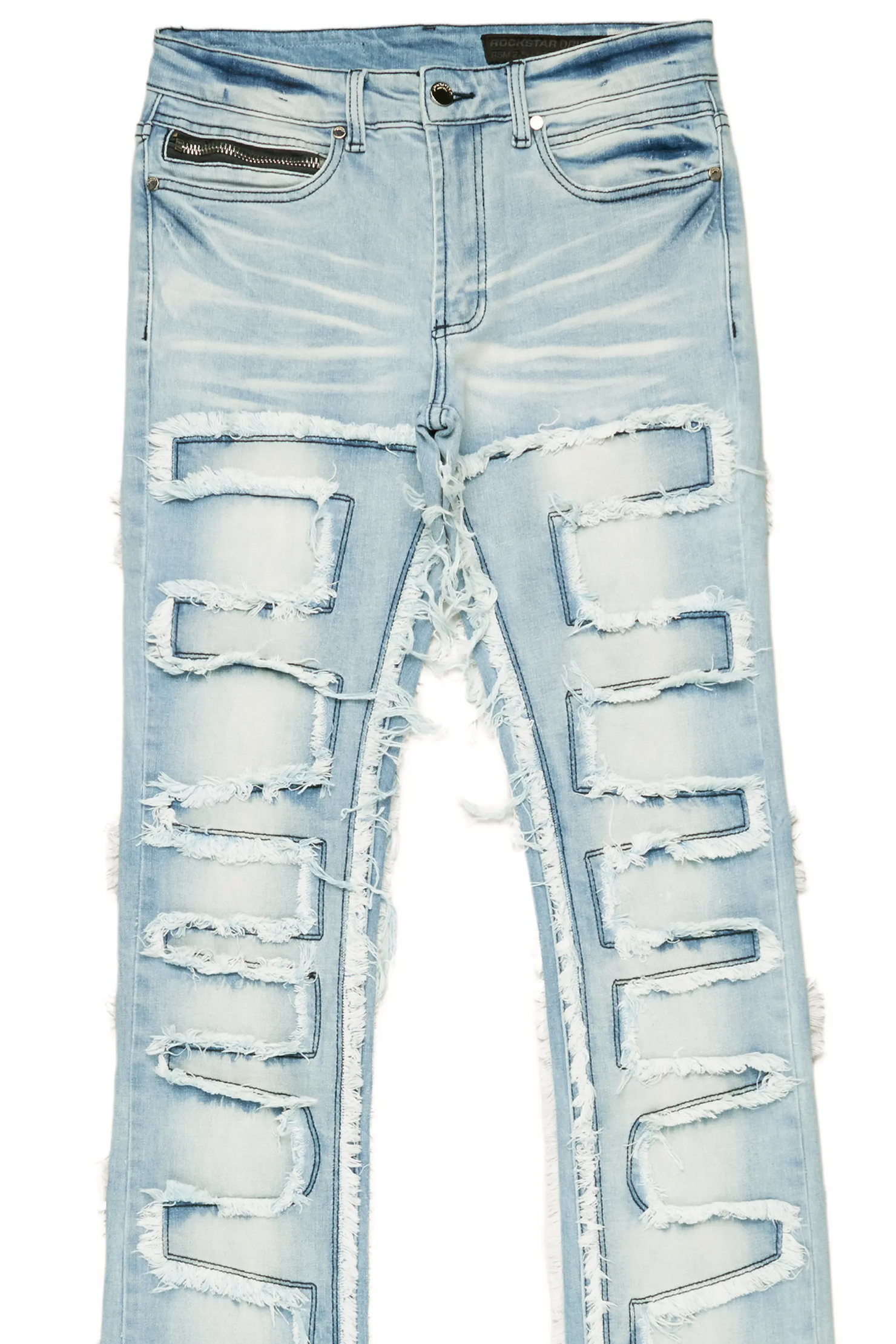 Hallie Blue Wash Super Stacked Flare Jean