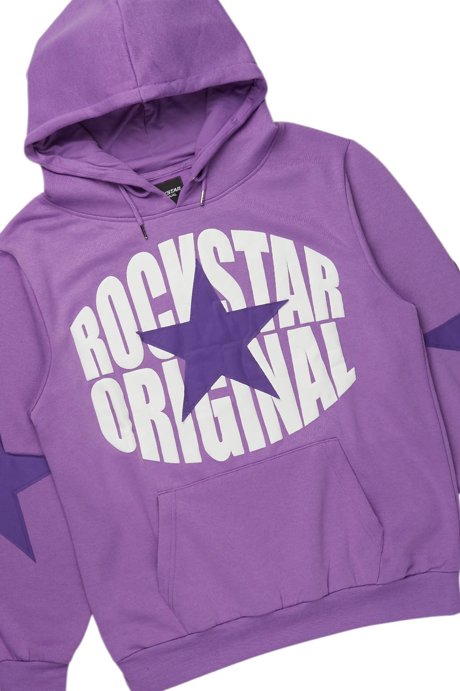 States Purple Baggy Stacked Hoodie Track Set