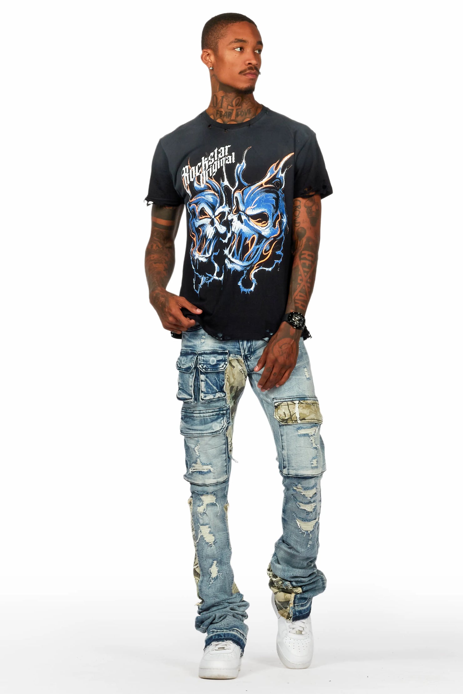 Zeta Blue Super Stacked Flare Jean