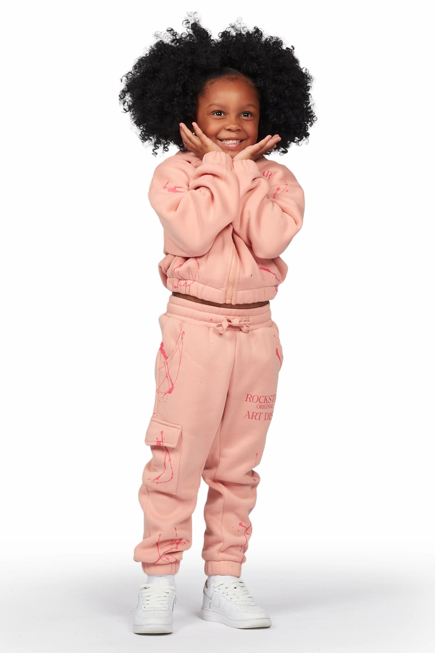 Girls Bass Blush Zip Up Hoodie Pant Set