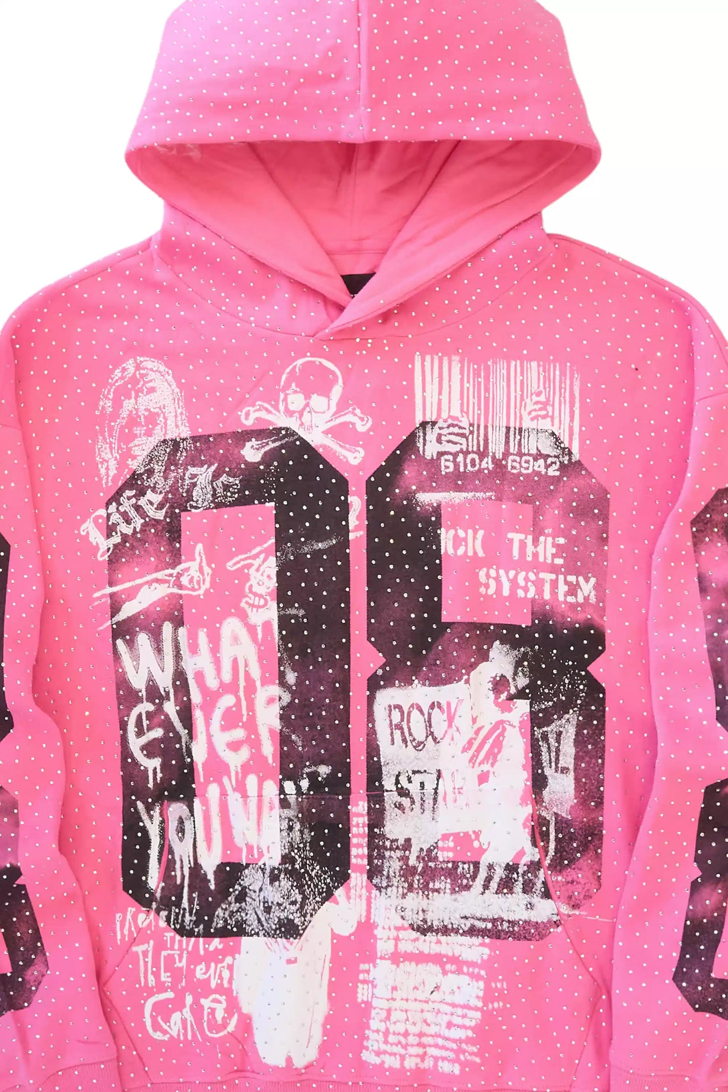Kamille Pink Rhinestone Hoodie