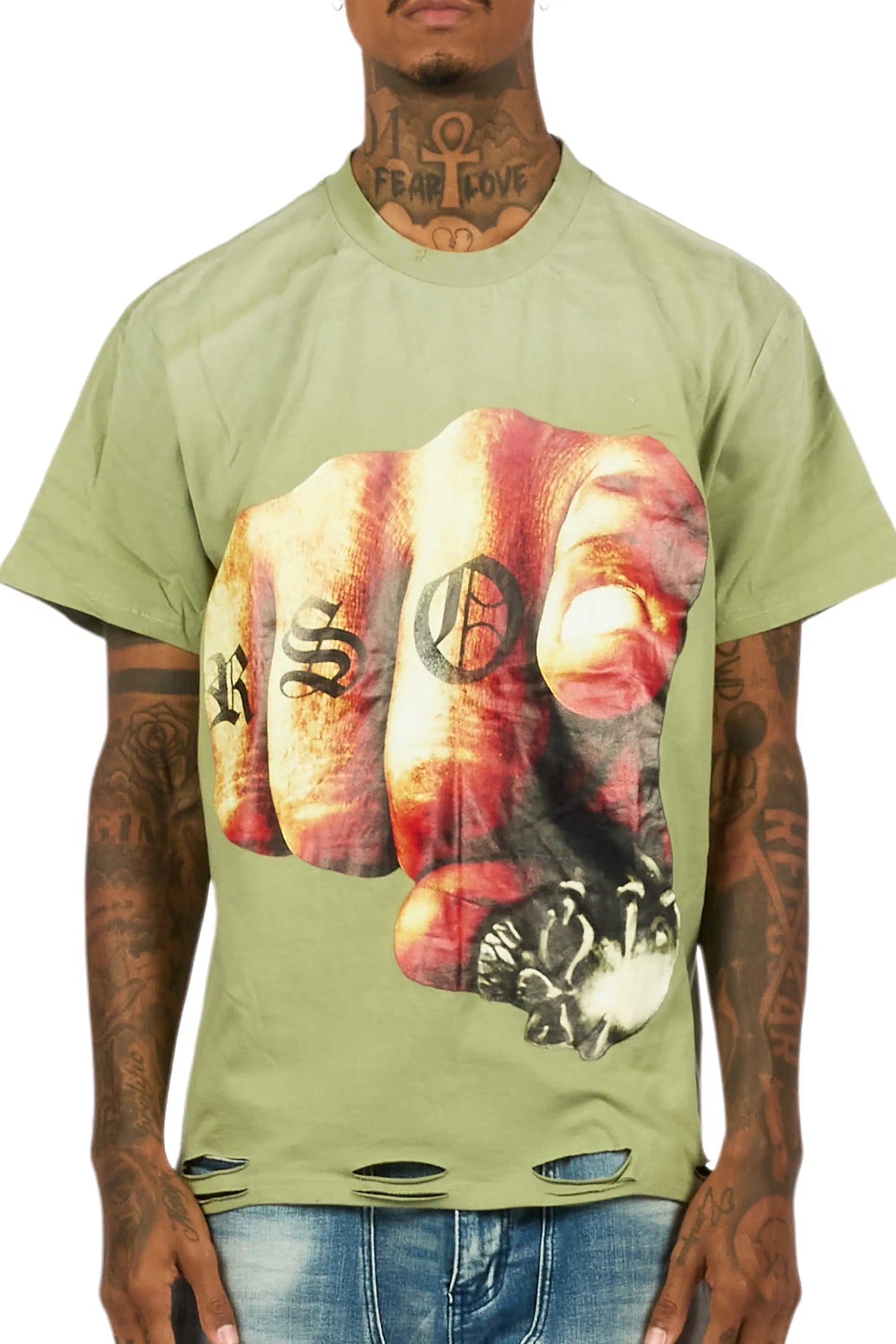 Xayon Green Oversized Graphic T-Shirt