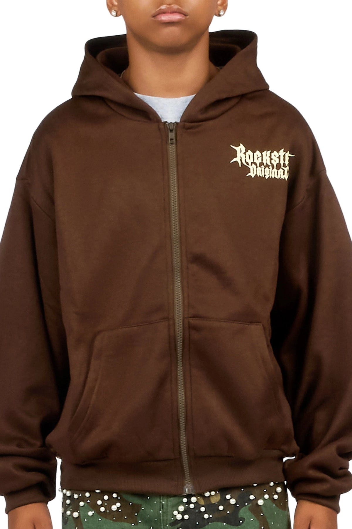 Boys Twinkle 2.0 Cocoa/Khaki Zip Up Hoodie