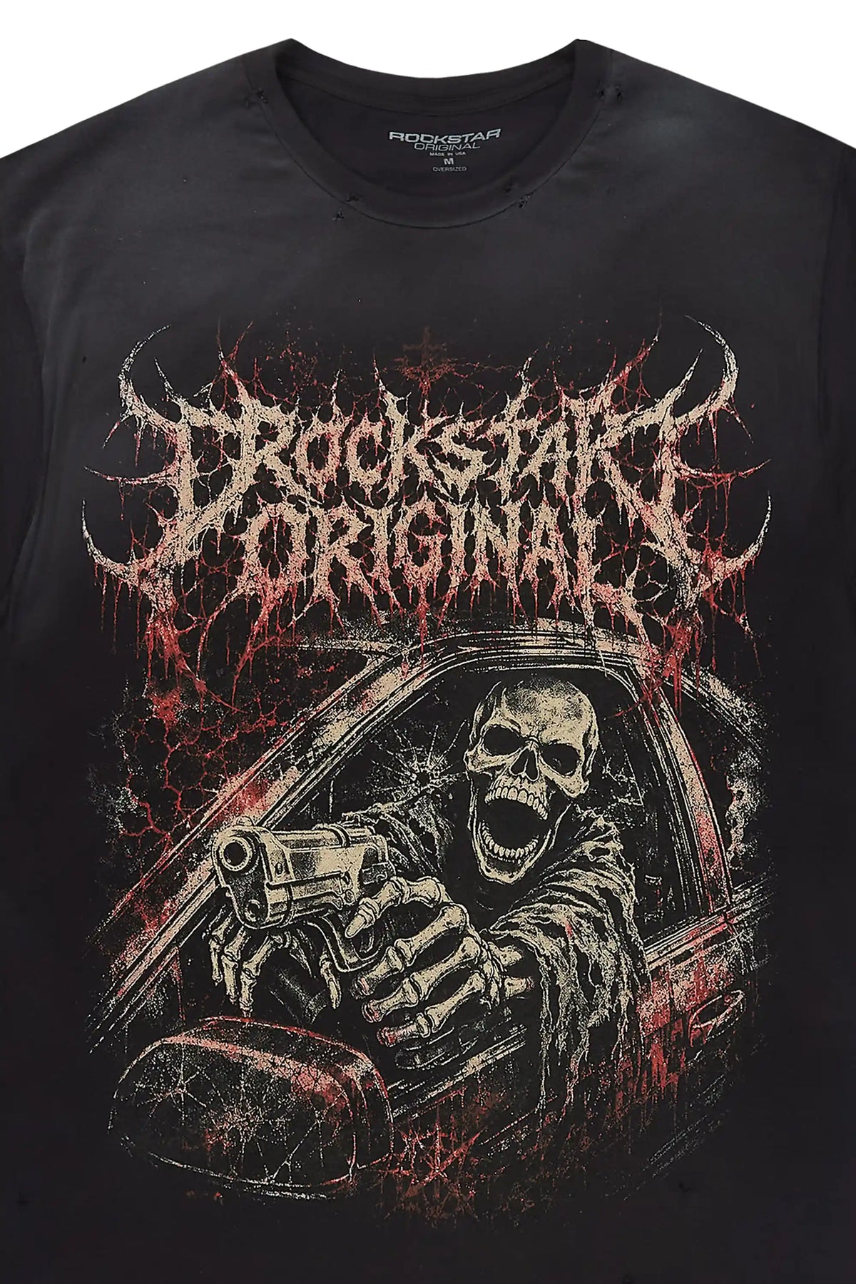 Brevin Black Oversized Graphic T-Shirt