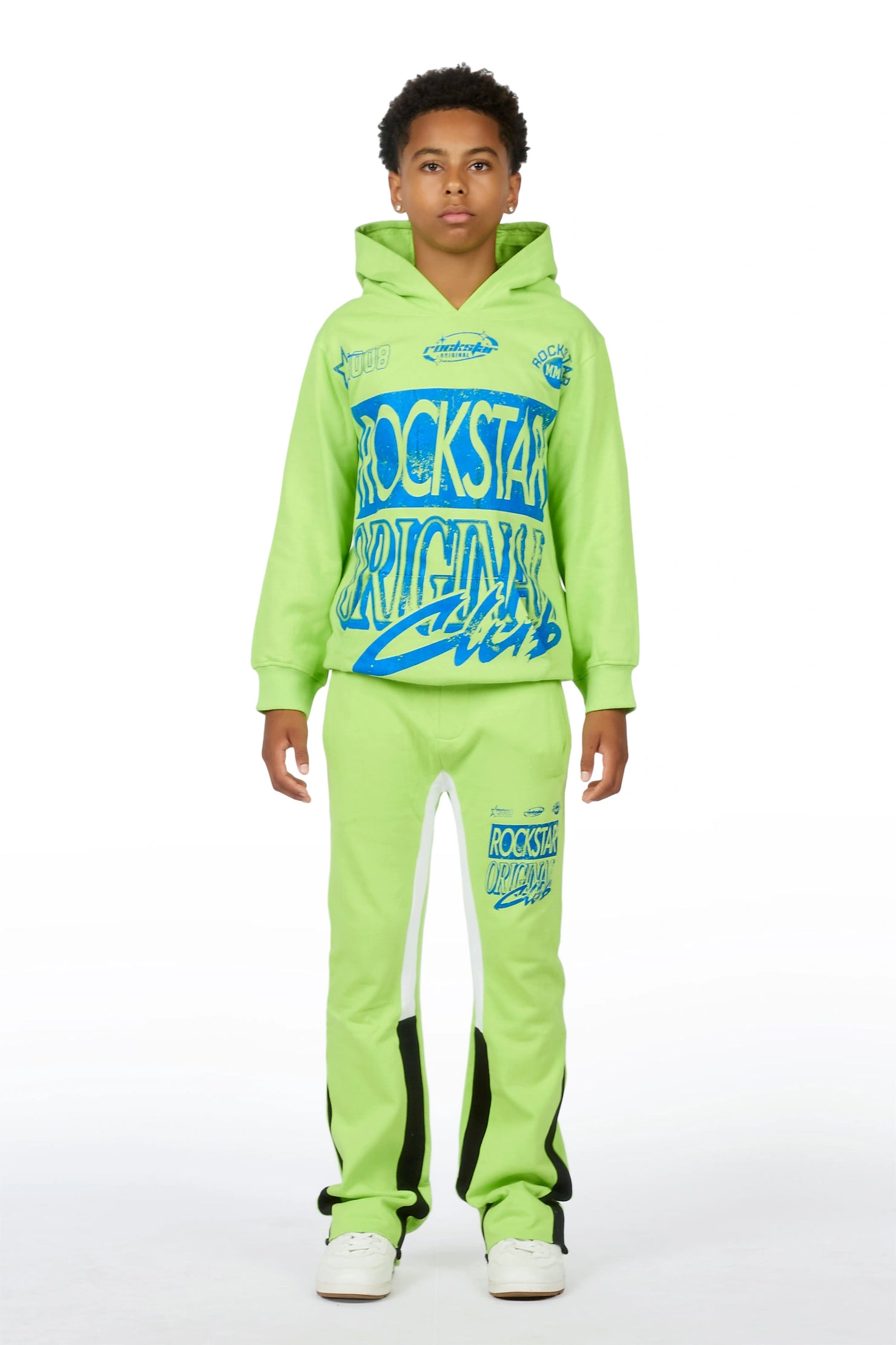 Boys Rylok Neon Yellow/Navy Hoodie Track Set