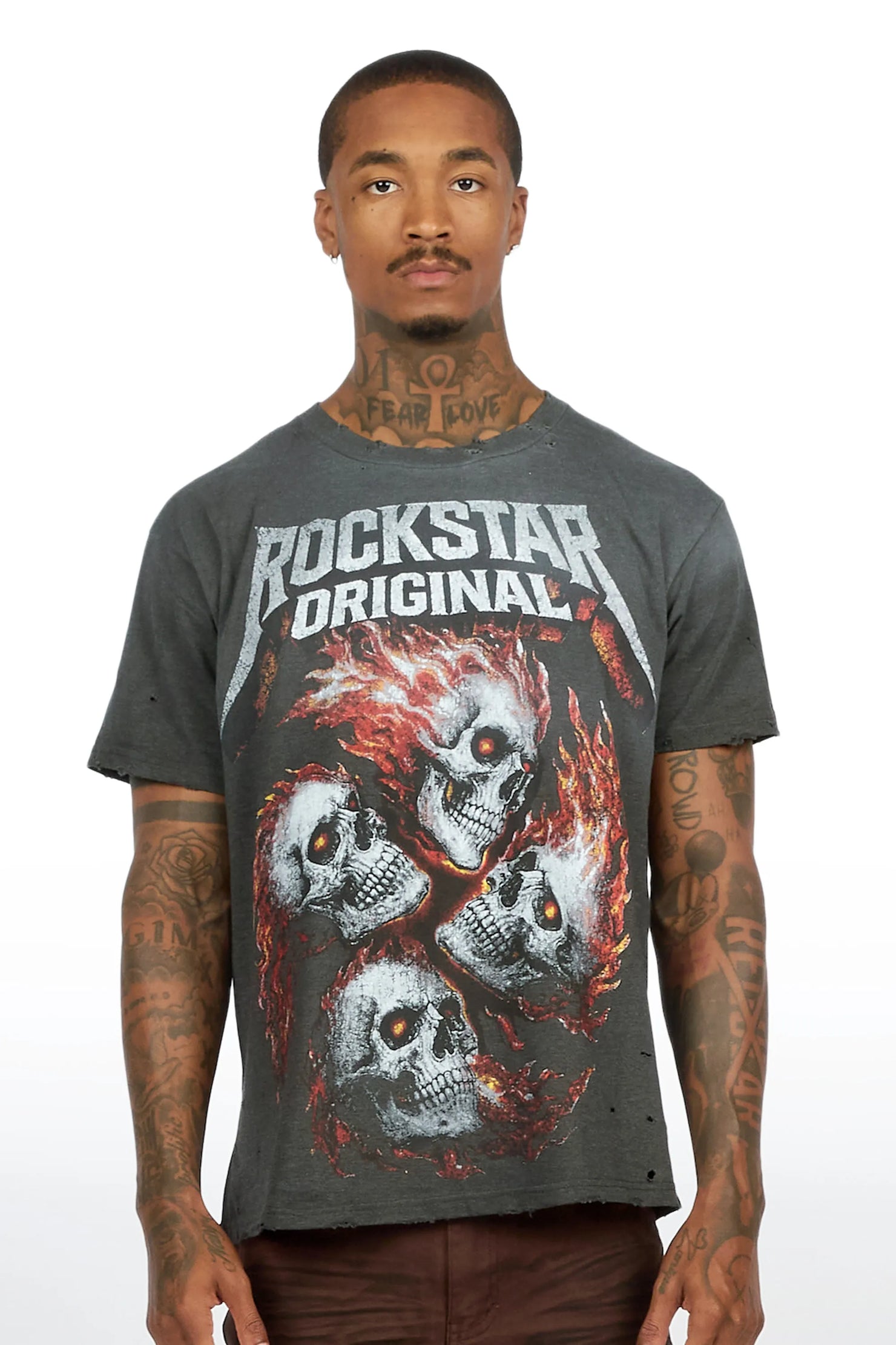 Cayson Charcoal Oversized Graphic T-Shirt